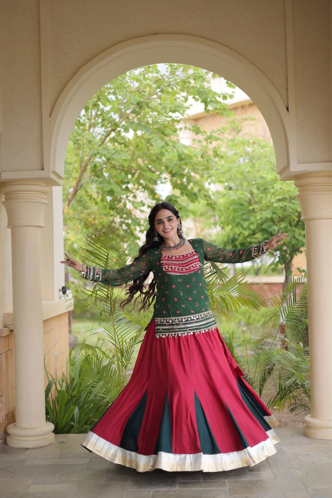 Raasrang Special Navratri Designer Lehenga Choli With Bandhani Printed Jacket For Women