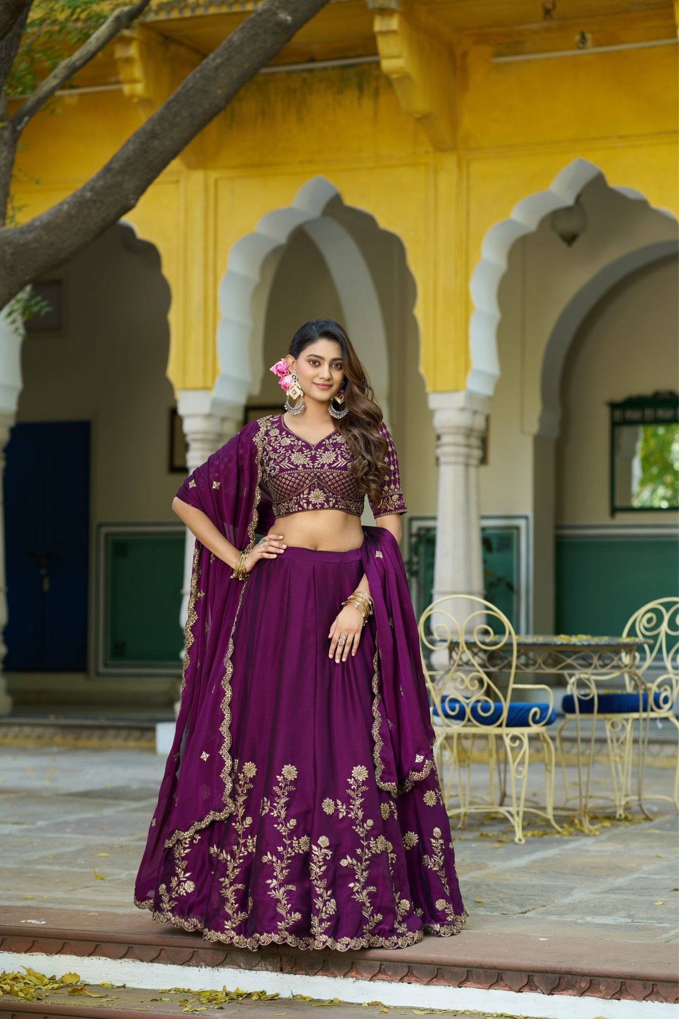 Orange Color Rangoli Silk Sequins And Thread Embroidery Work Lehenga Choli For Woman