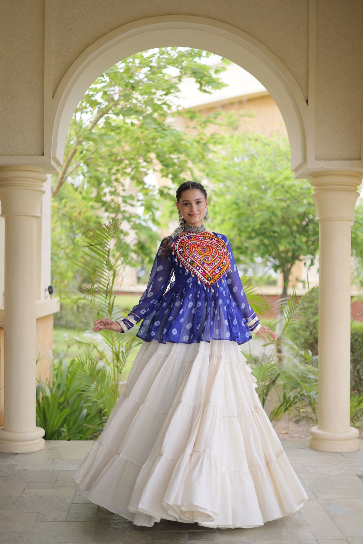 Rasrang Designer Bandhani Printed Navratri Lehenga Choli For Women