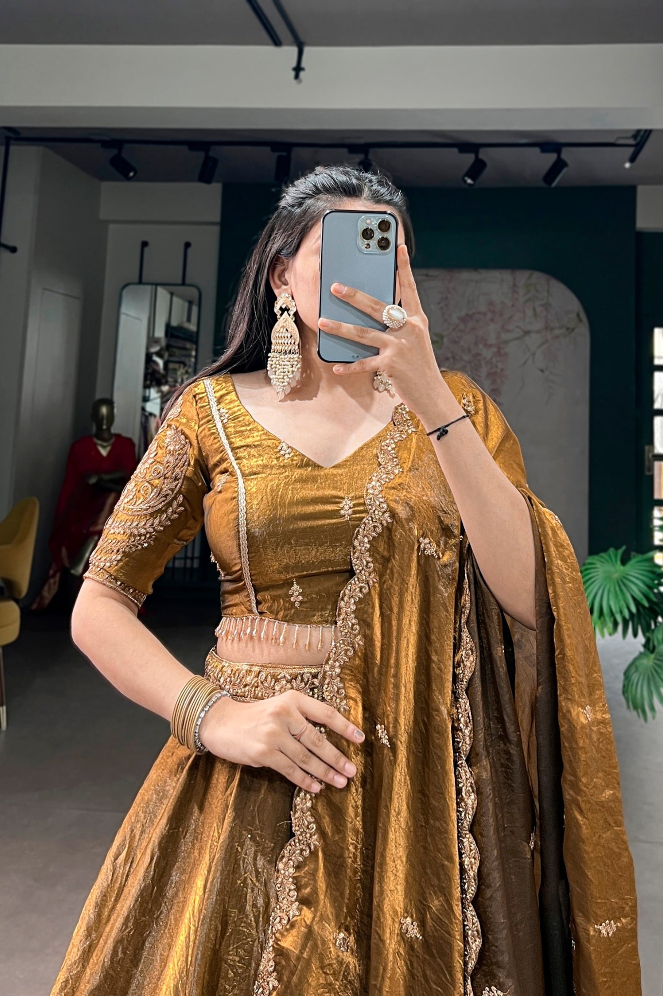Stunning Wedding Designer Sequins Tread Embroidered Work Festive Lehenga Choli