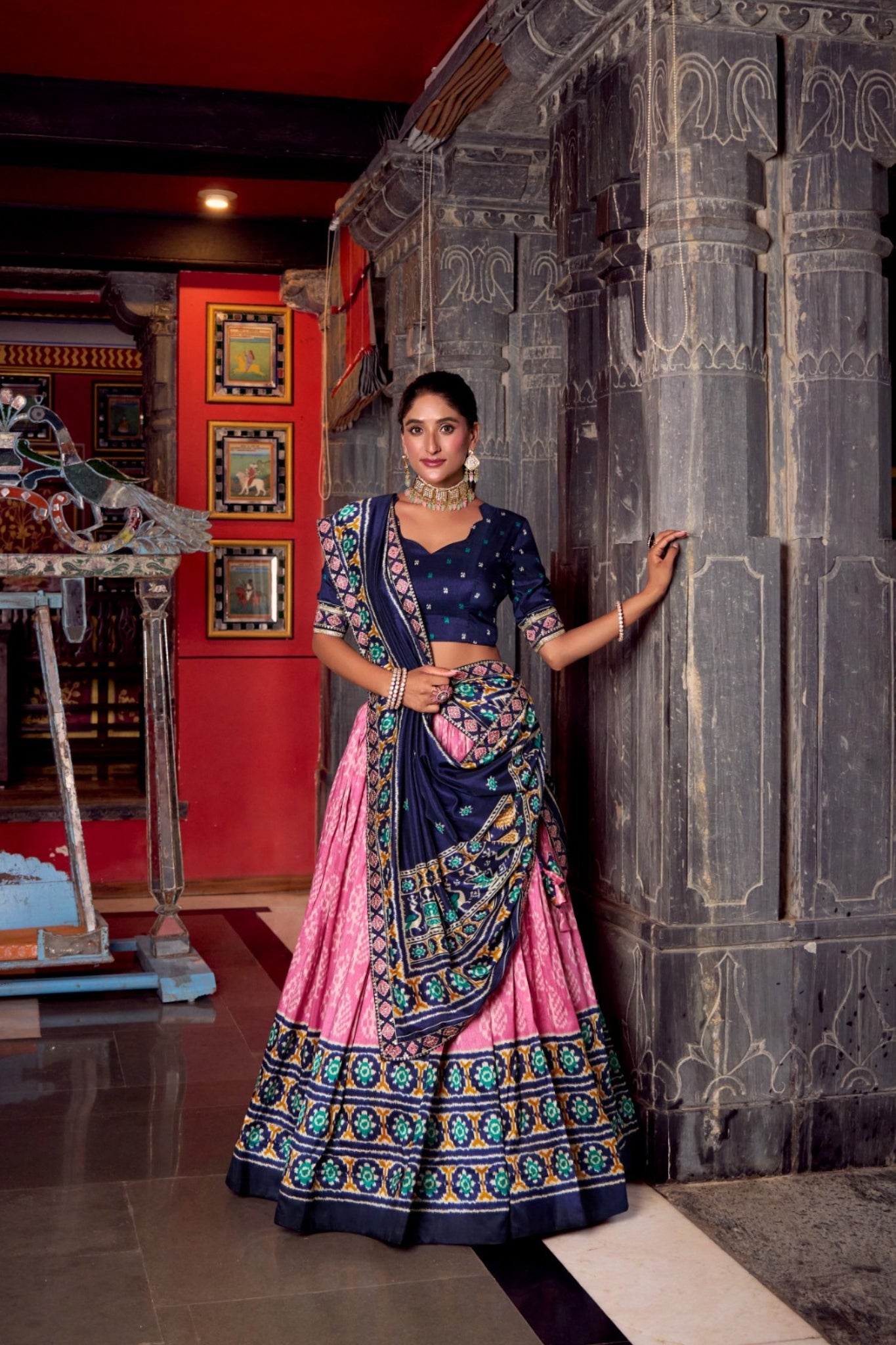 Traditional Ikkat Print Designer Lehenga Choli