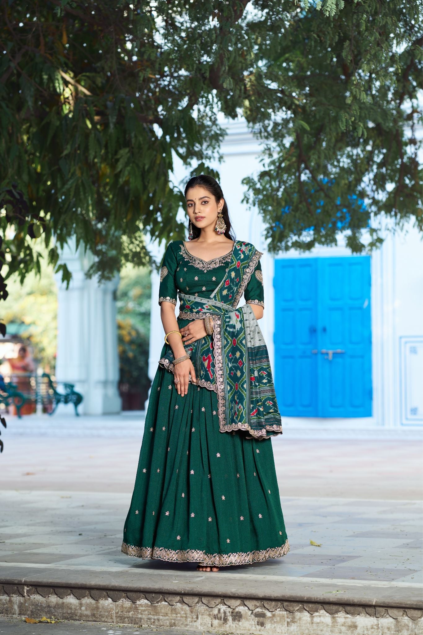 Premium Vichitra Silk Lehenga Choli For Women With Dupatta