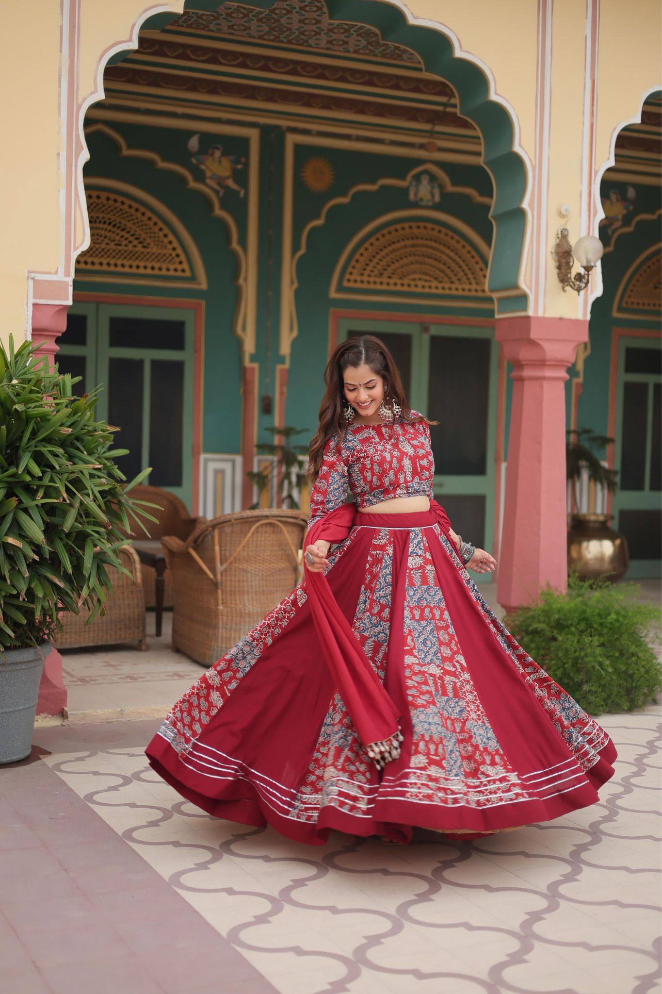 Printed Readymade Rayon Designer Navratri Lehenga Choli