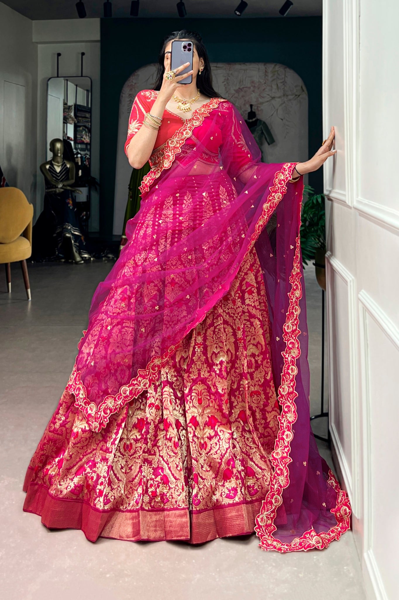 Designer Premium Jacquard Silk Lehenga Choli For Wedding