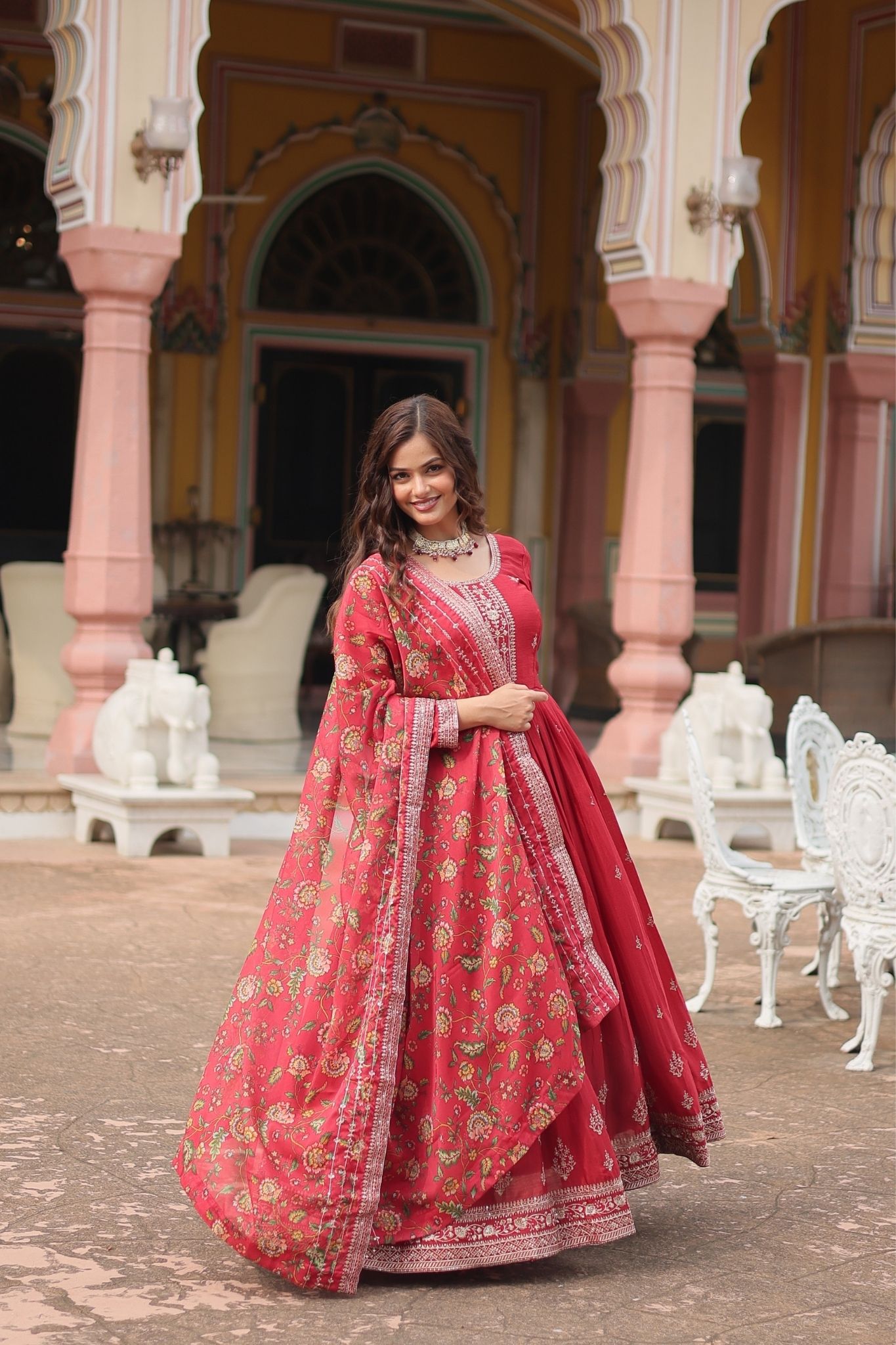 Stunning Sequins Embroidered Work Wedding Anarkali Set