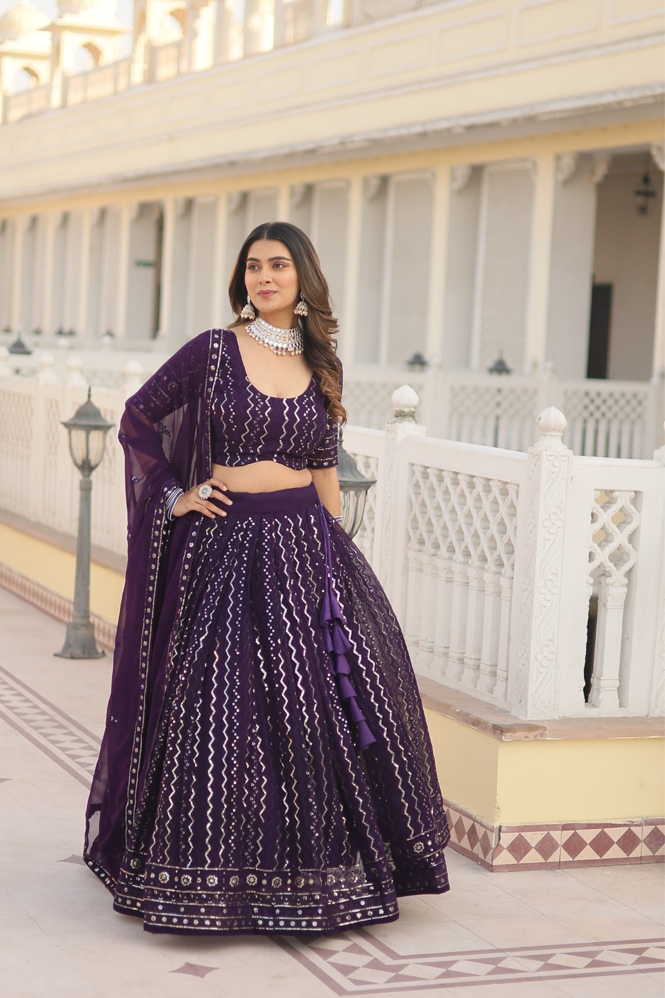 The Stunning Embroidered Work Lehenga Choli With Dupatta