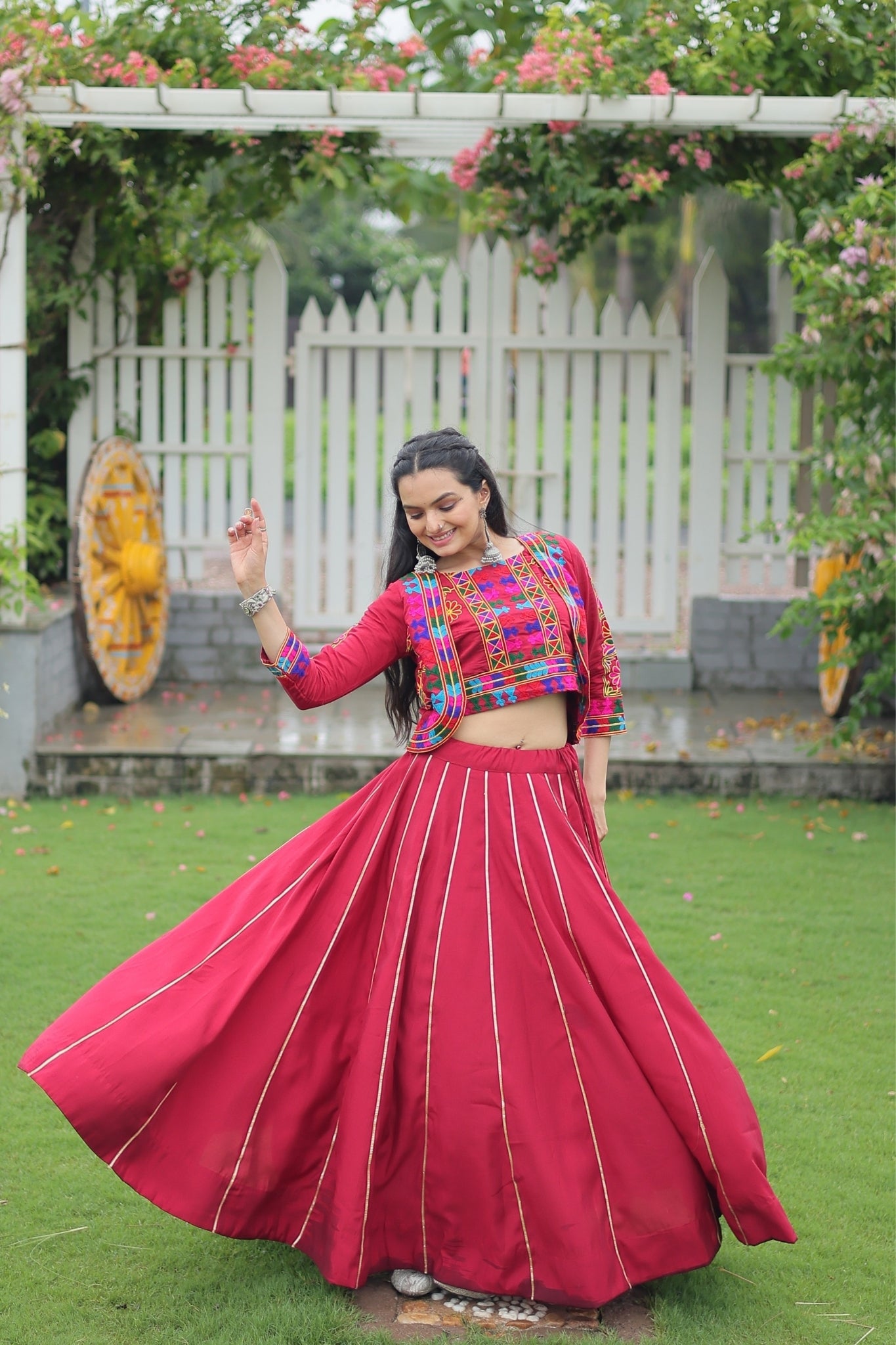 Kutchi Gamthi Embroidered Work Designer Navratri Lehenga Choli