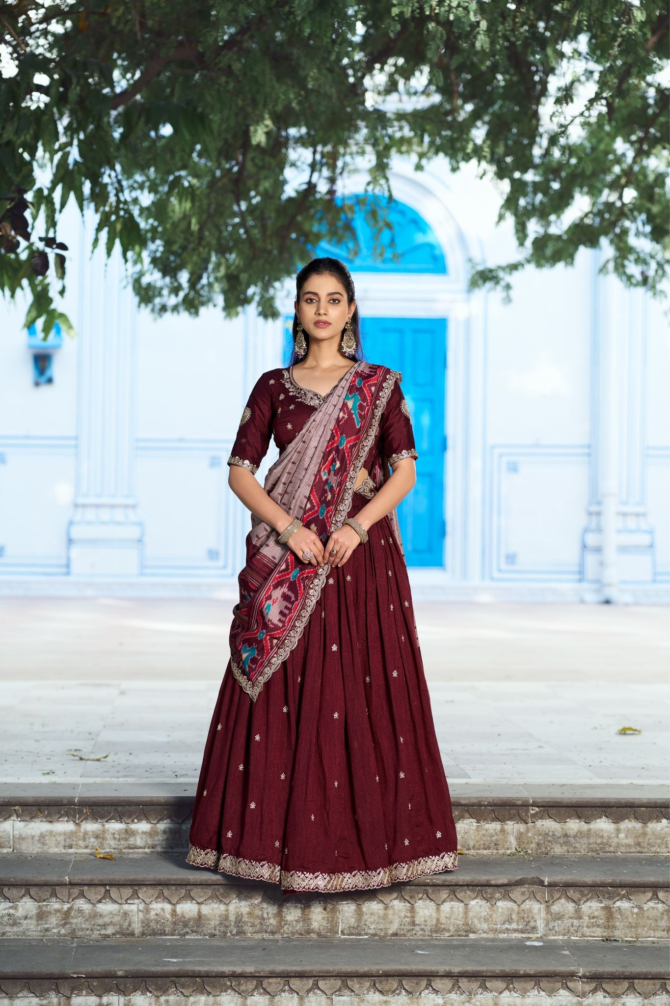Premium Vichitra Silk Lehenga Choli For Women With Dupatta