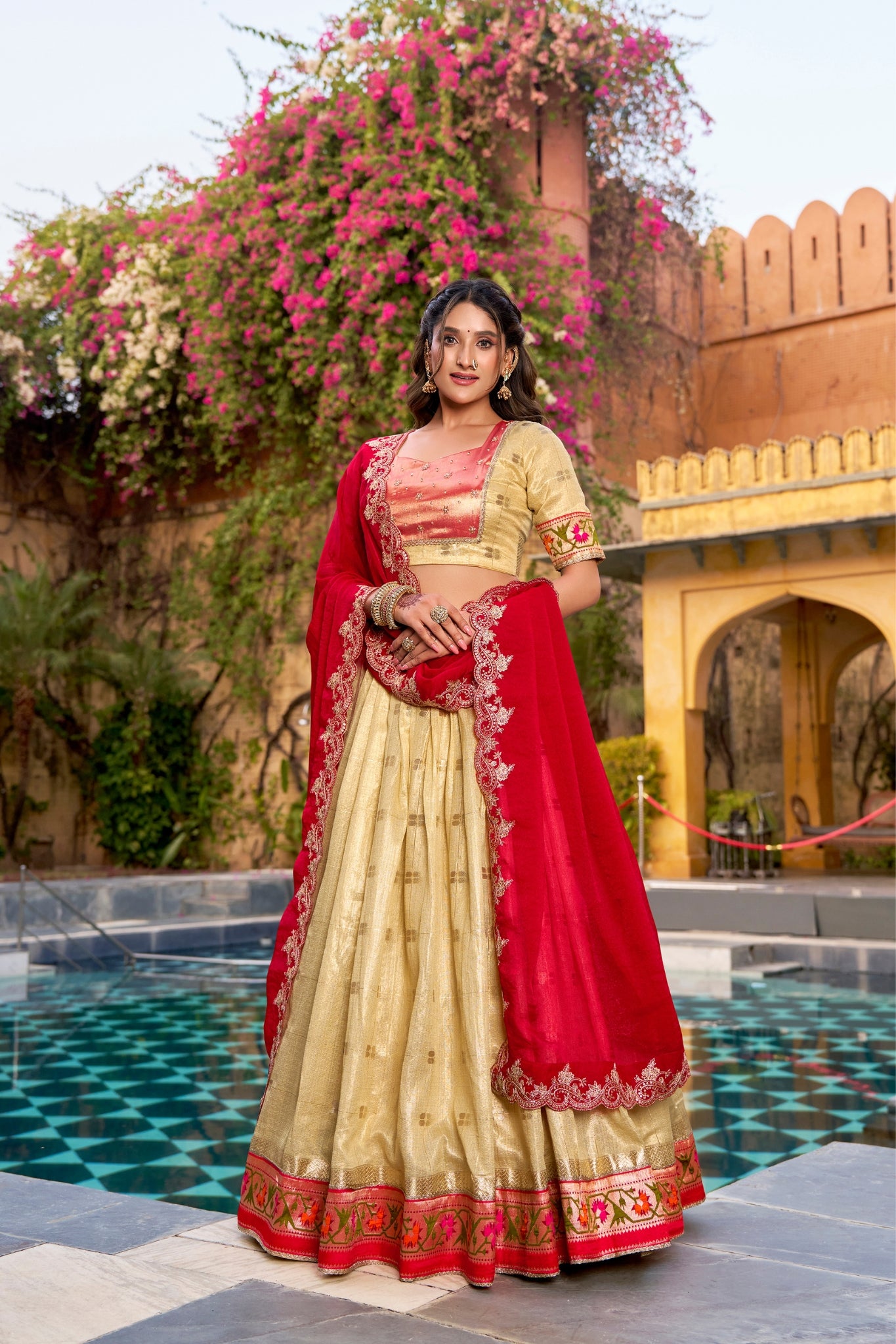 Royal Designer Wedding And Festive Wear Paithani Lehenga Choli Set For Women