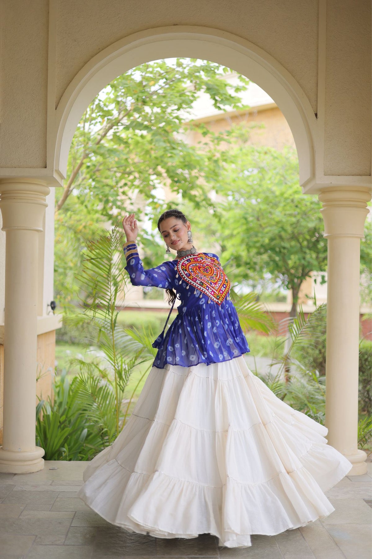Rasrang Designer Bandhani Printed Navratri Lehenga Choli For Women