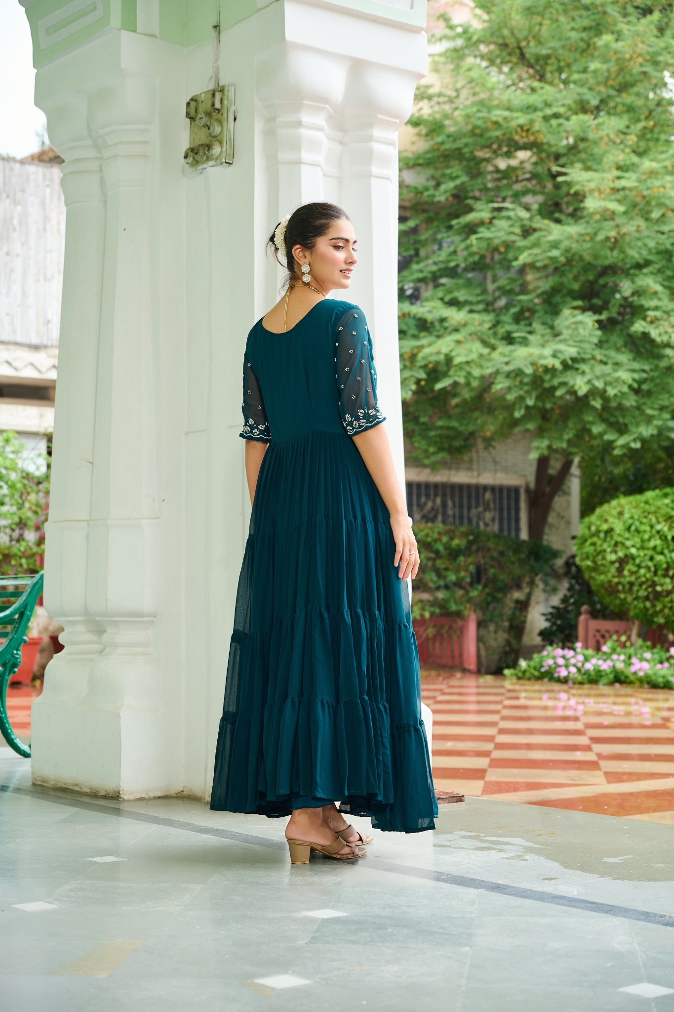 Stunning Beads Embroidery Work Beautiful Gown