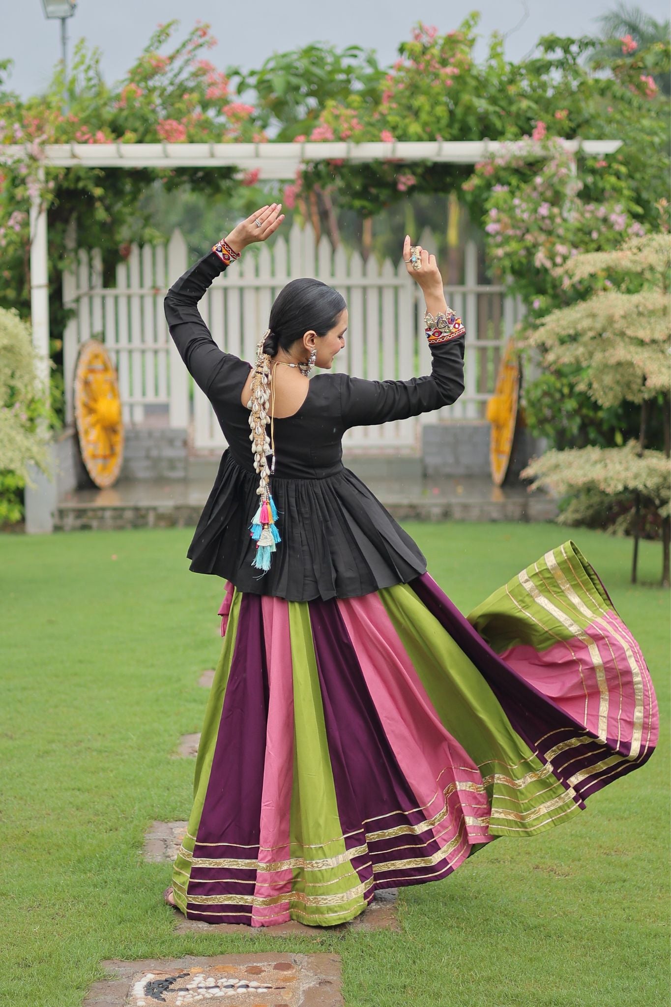 Navratri Special Rayon Kutchi Gamthi Work Traditional Lehenga Choli
