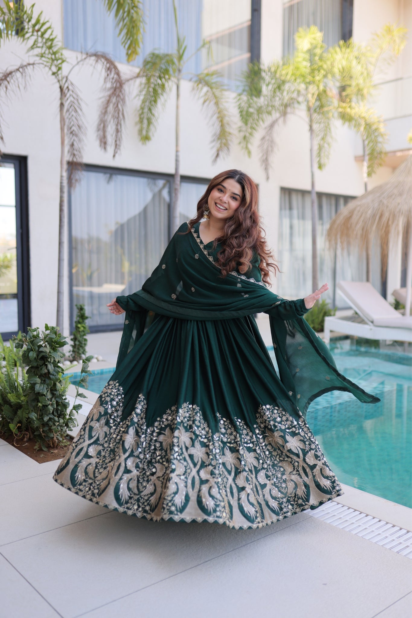 Rangoli Crush Sequins Multi Embroidery Anarkali Suit With Dupatta