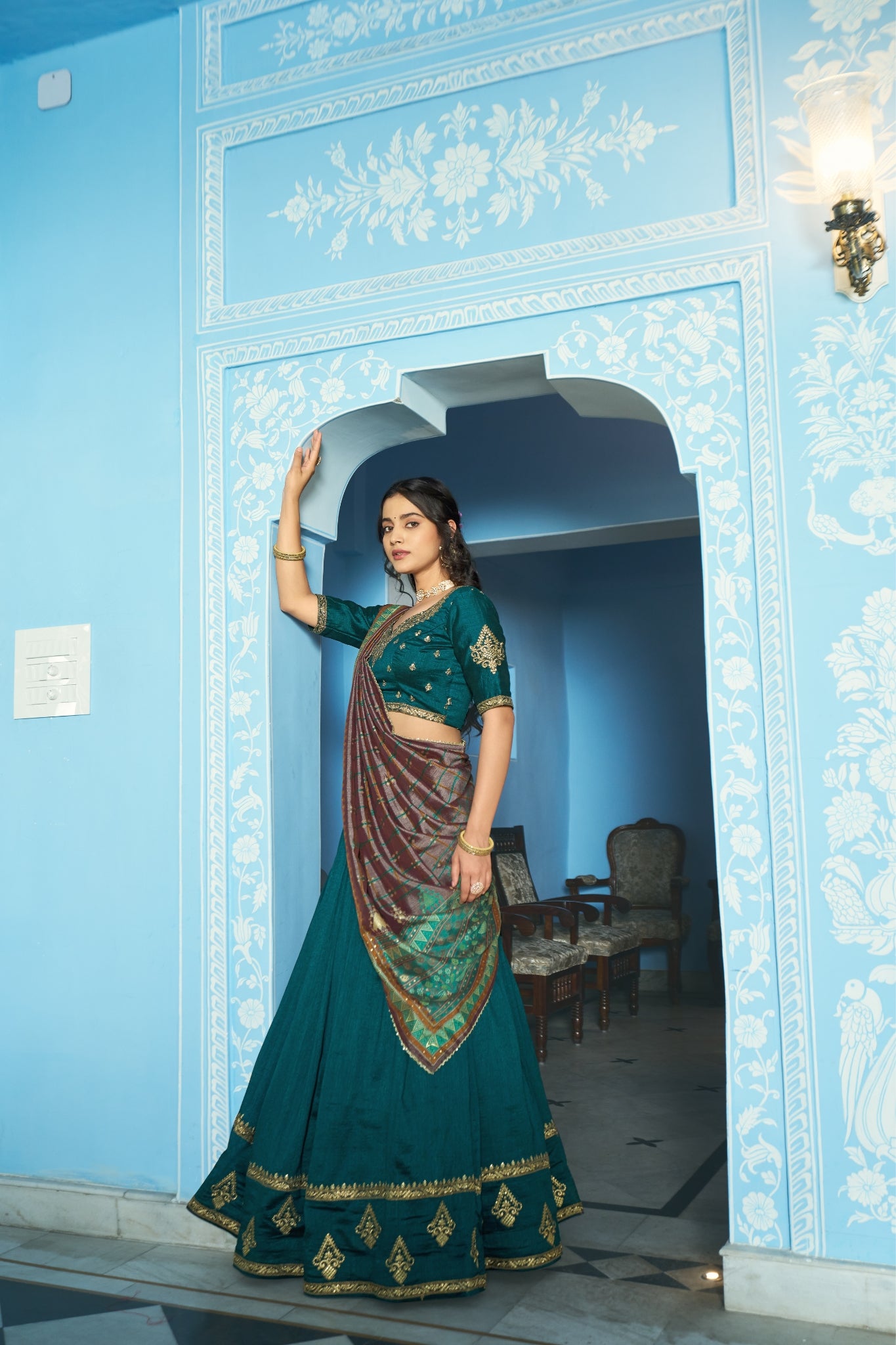 Premium Vichitra Silk Embroidered Wedding And Festive Designer Lehenga Choli For Women