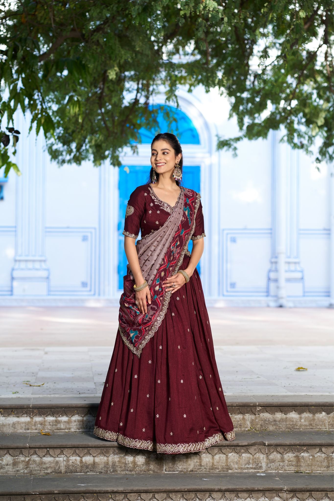 Premium Vichitra Silk Lehenga Choli For Women With Dupatta