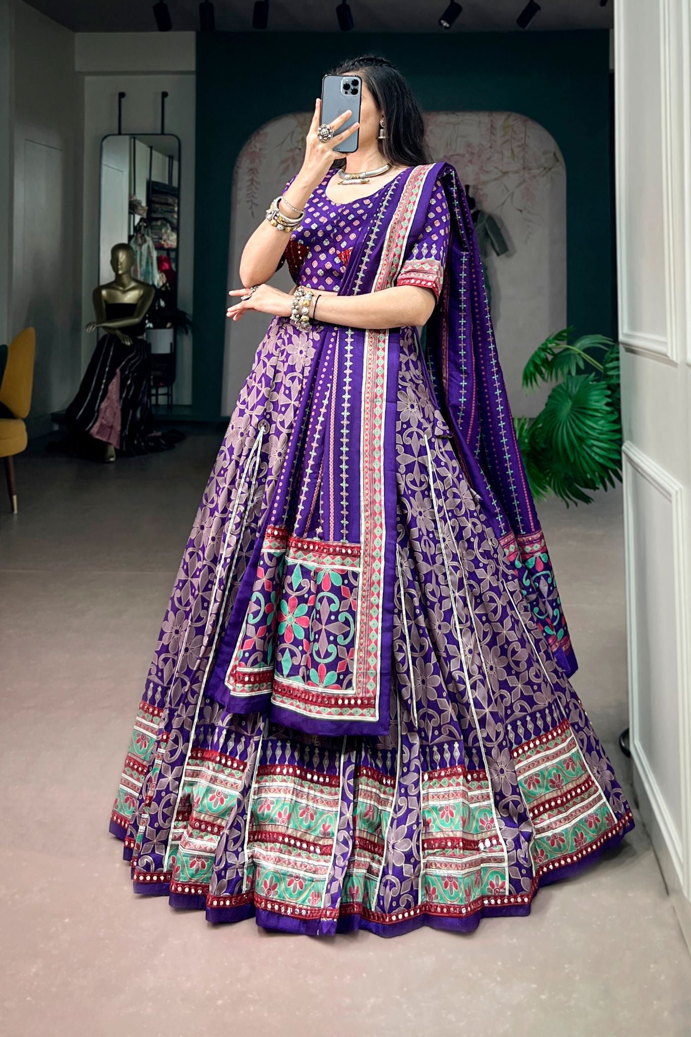 Raasrang Traditional Designer Navratri Lehenga Choli In Premium Tasar Silk