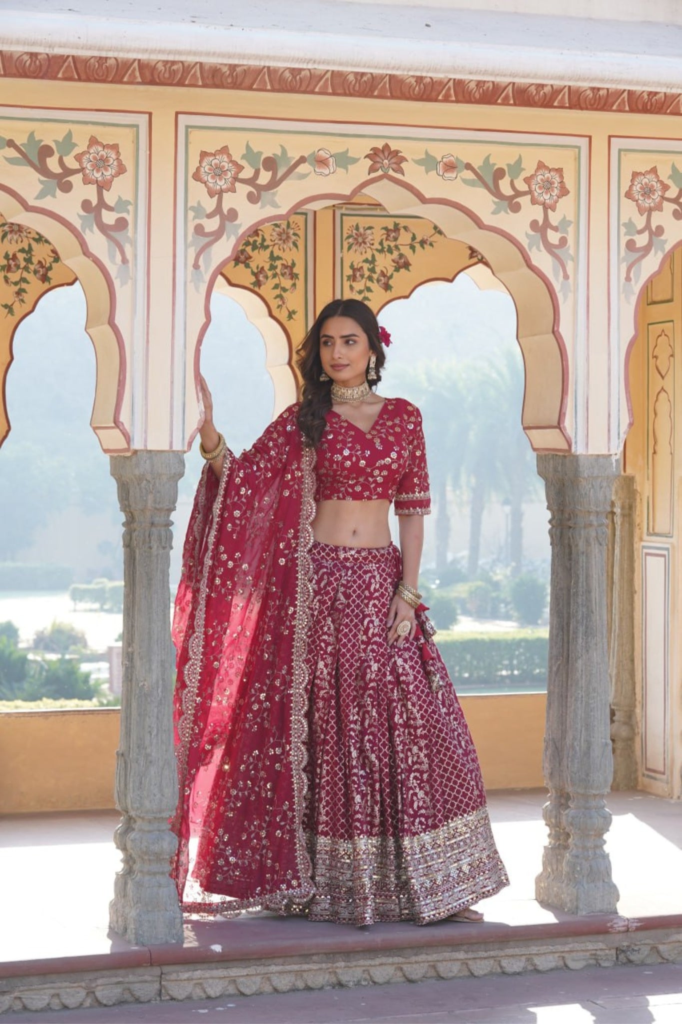 Stylish Designer Viscose Jacquard Lehenga Choli