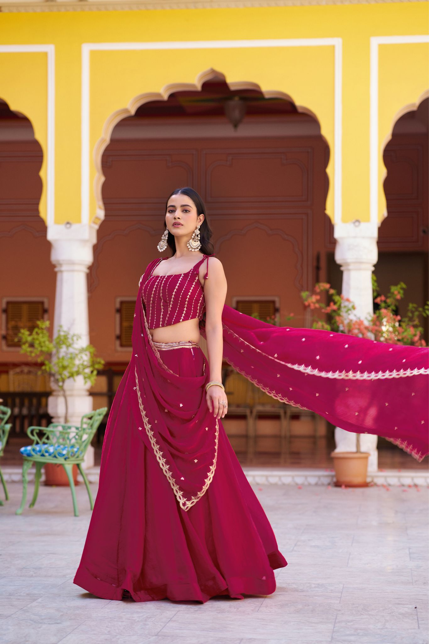 Premium Fendi Silk Lehenga Choli with Sequins & Thread Embroidery Work | Designer Festive & Wedding Wear for Women