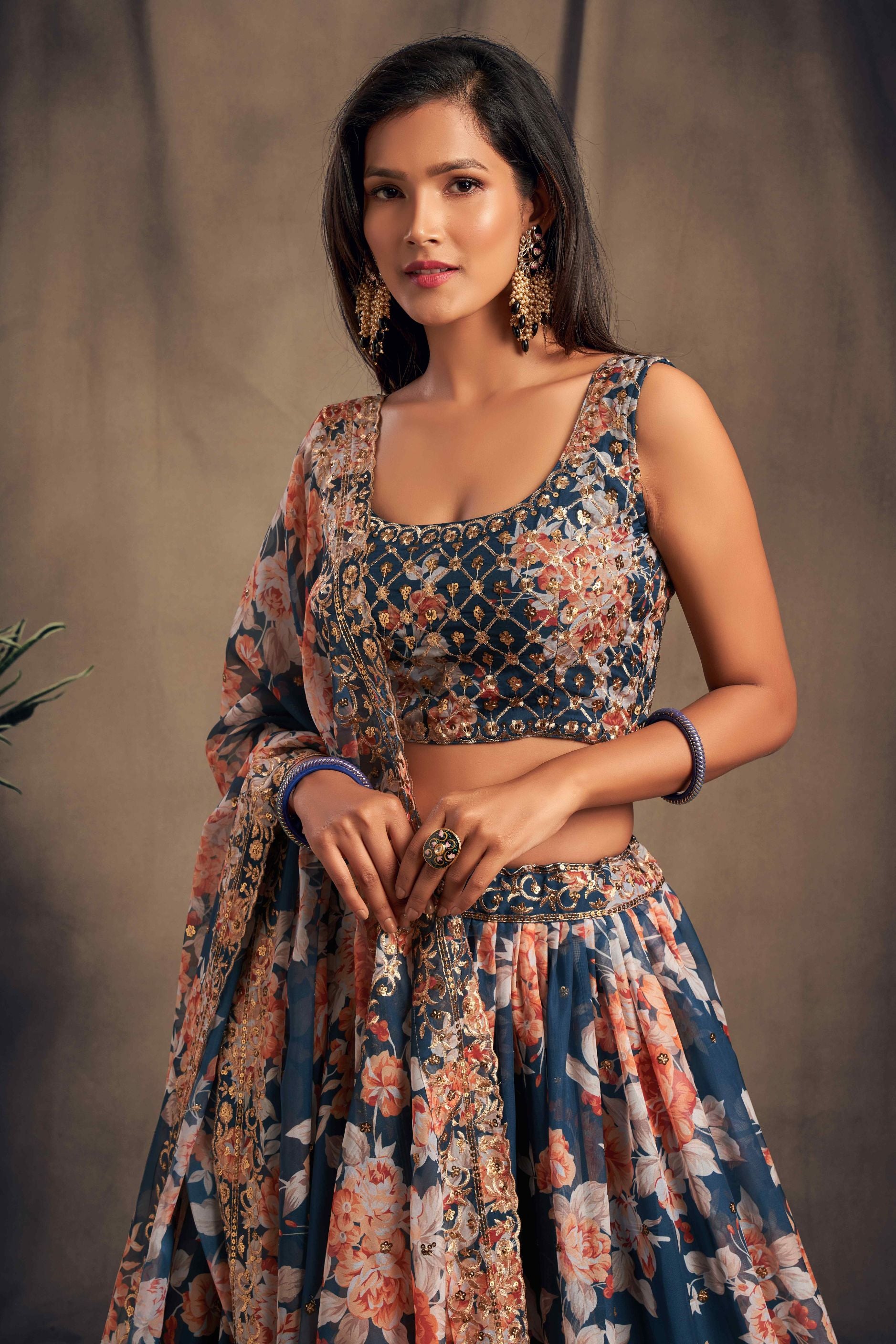 Gorgeous Sequence With Embroidery Floral Work Lehenga Choli