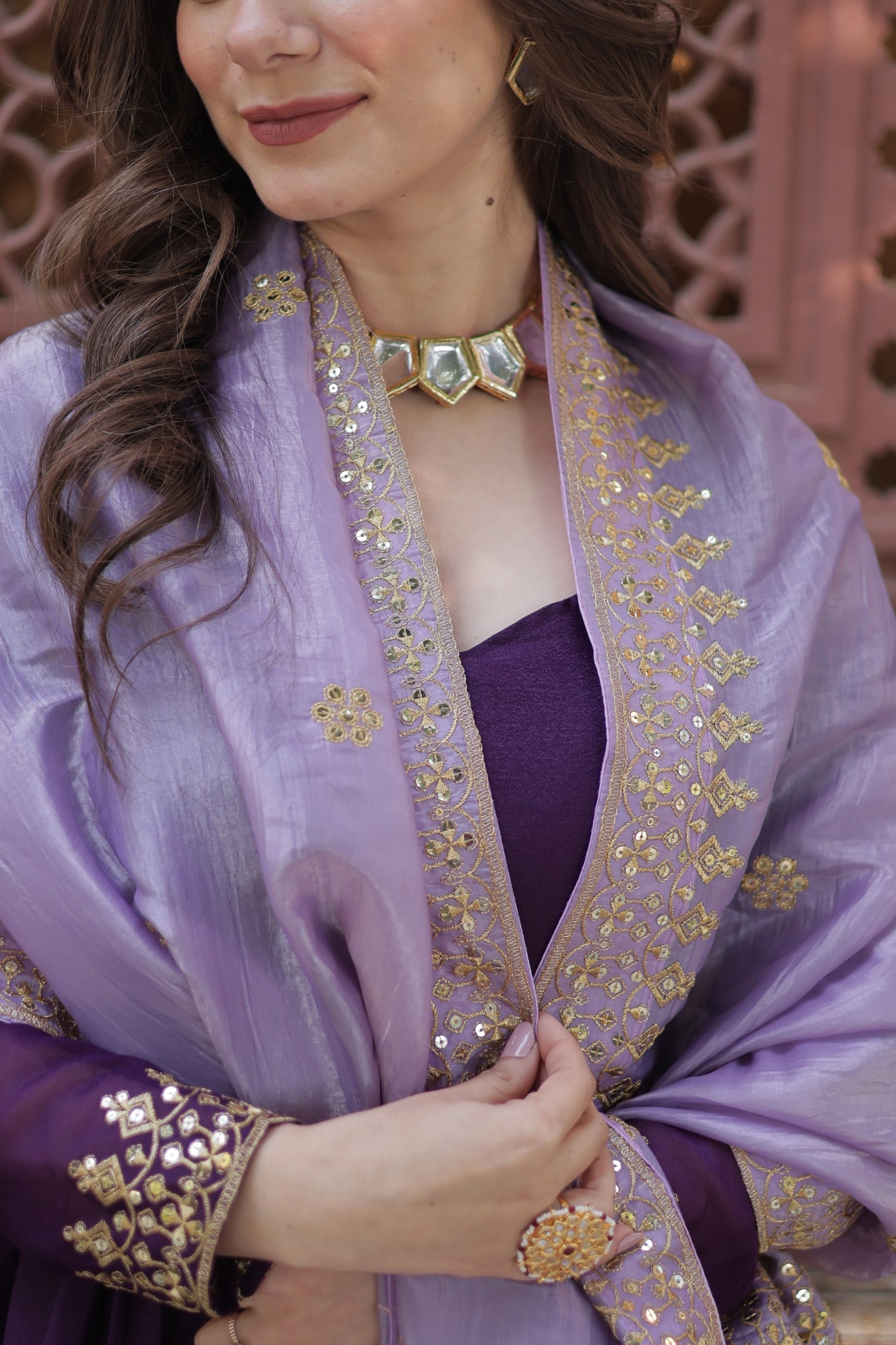Festive Elegance Georgette Embroidered Zari Sequins Work Wedding Gown With Dupatta Set