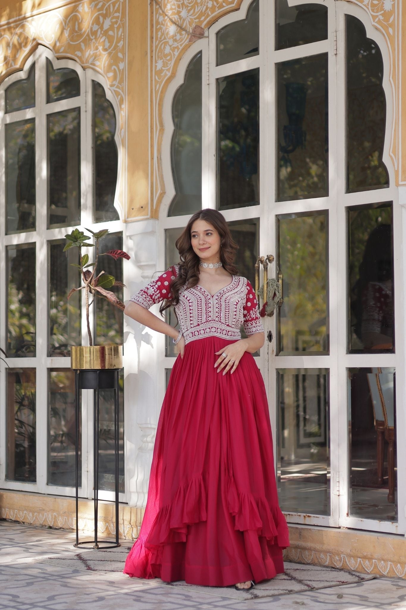 Georgette Beautiful Embroidery Beads Sequins Work Readymade lehenga With Kurti