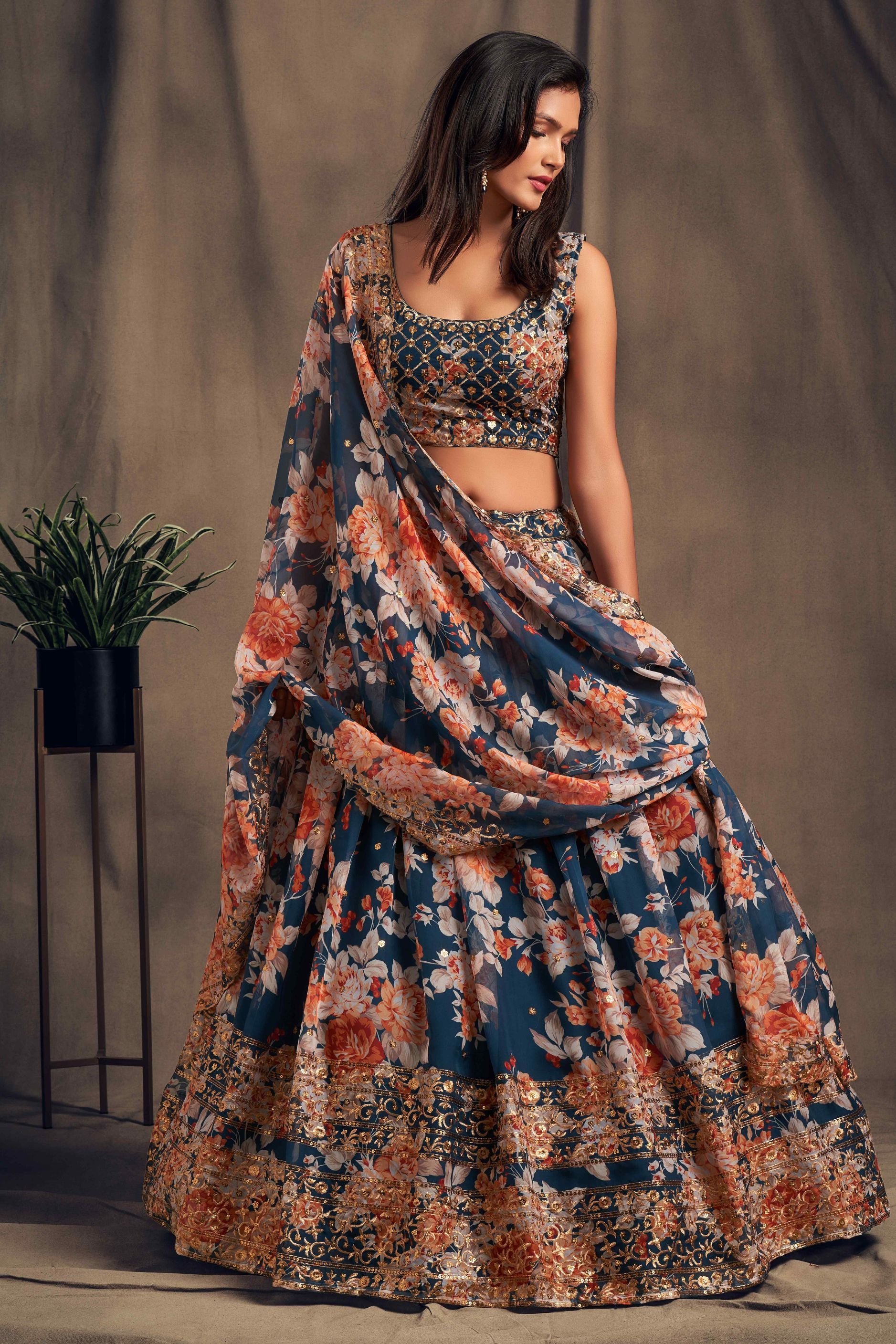 Gorgeous Sequence With Embroidery Floral Work Lehenga Choli