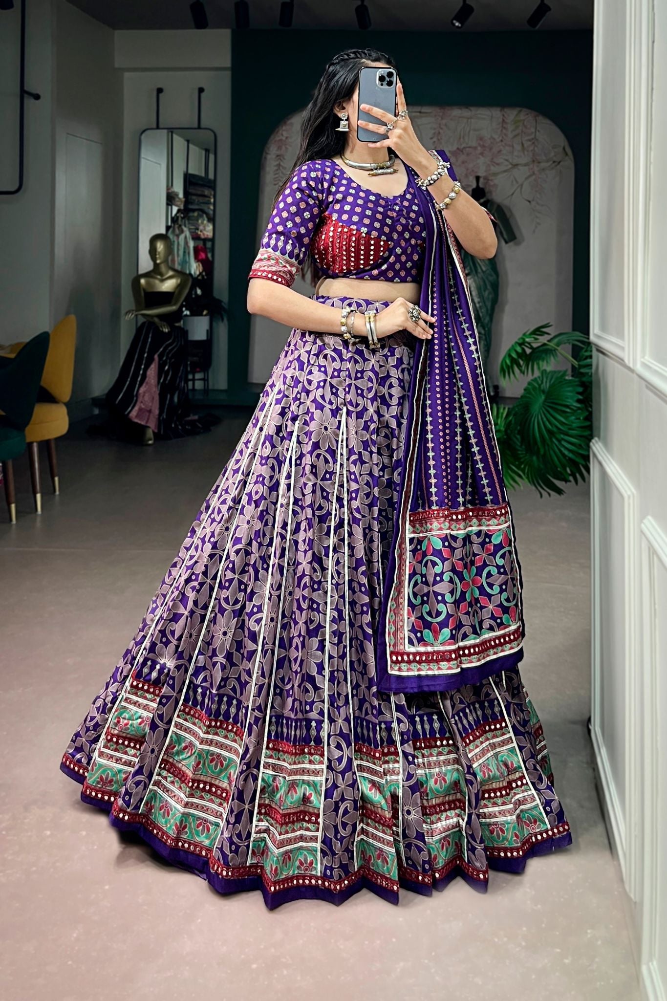 Raasrang Traditional Designer Navratri Lehenga Choli In Premium Tasar Silk