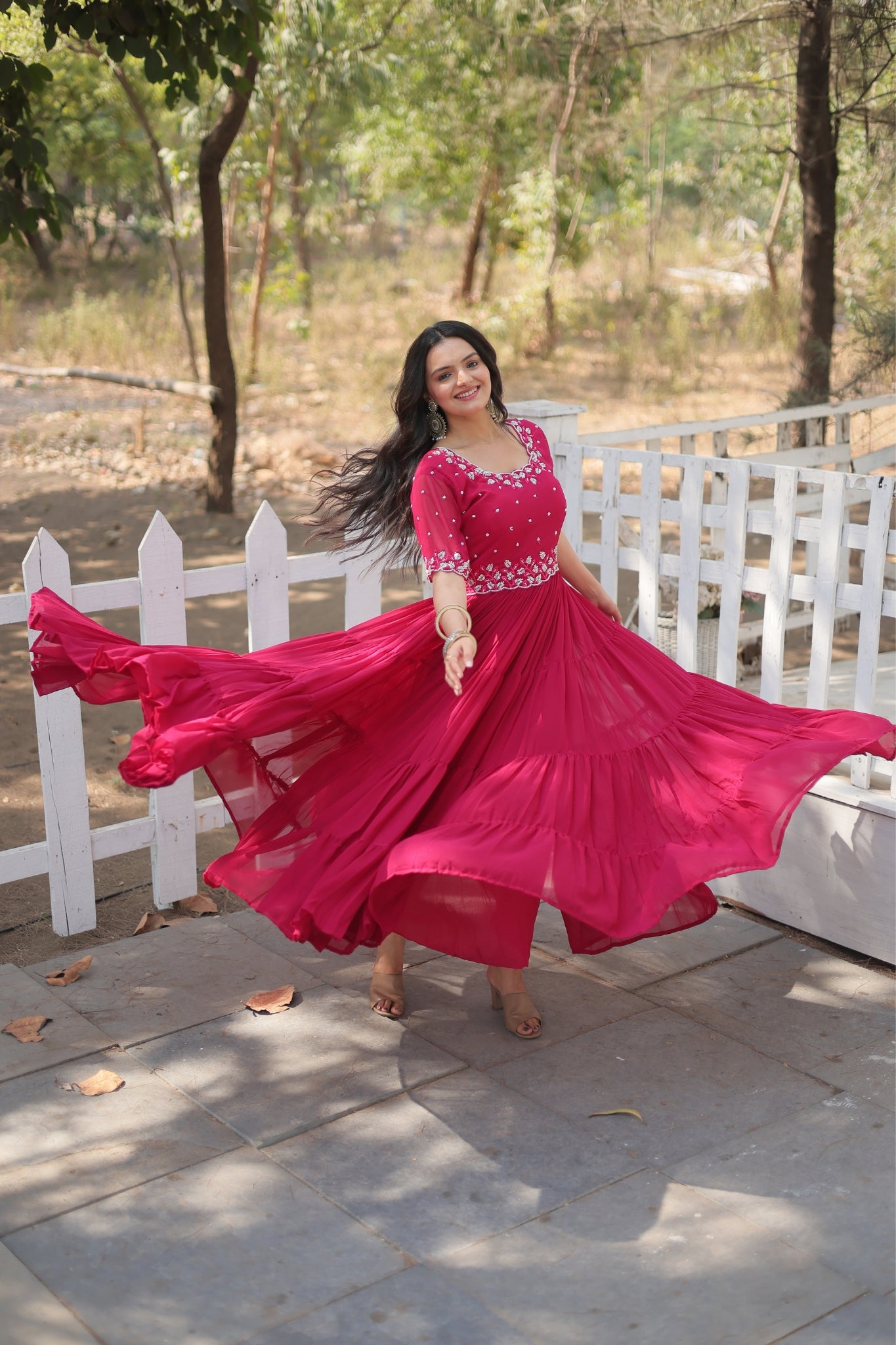 Stunning Beads Embroidery Work Beautiful Gown