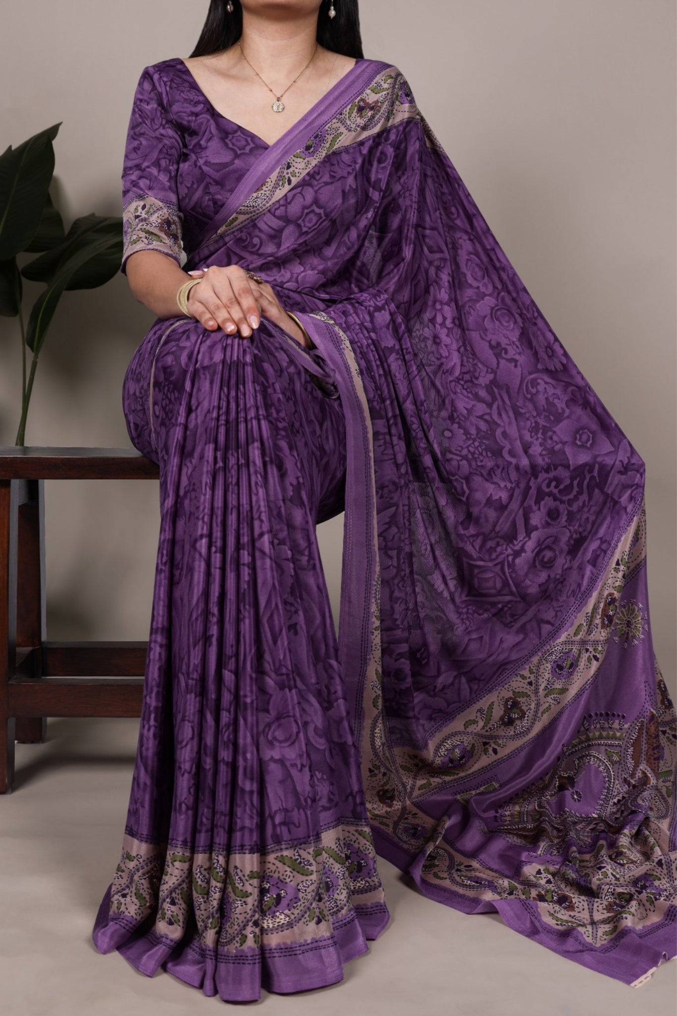 Printed Crepe Saree