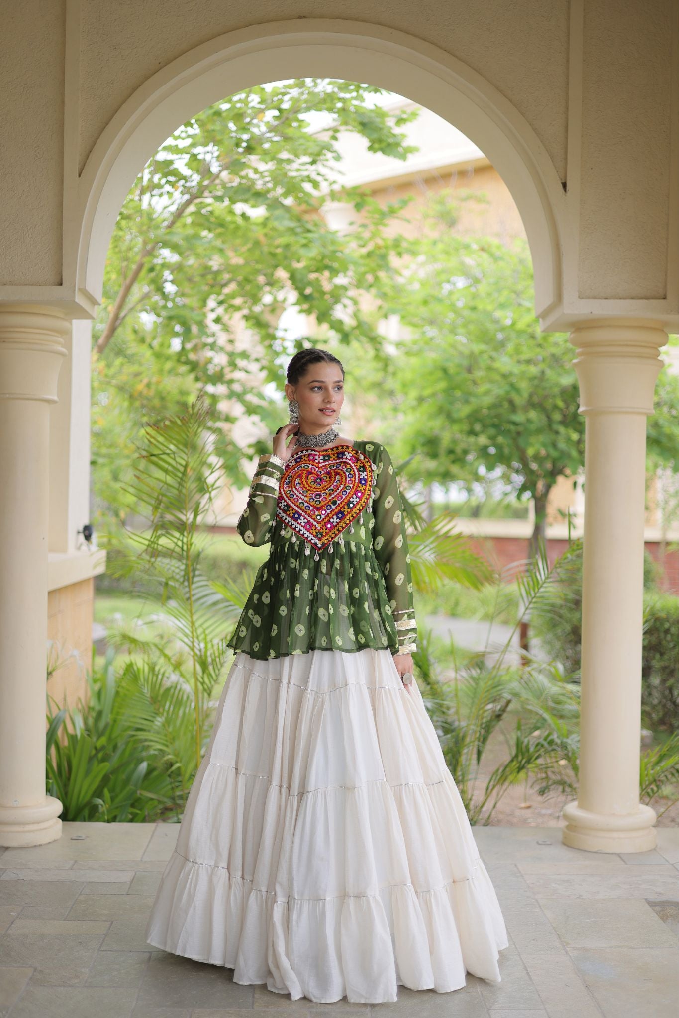 Rasrang Designer Bandhani Printed Navratri Lehenga Choli For Women