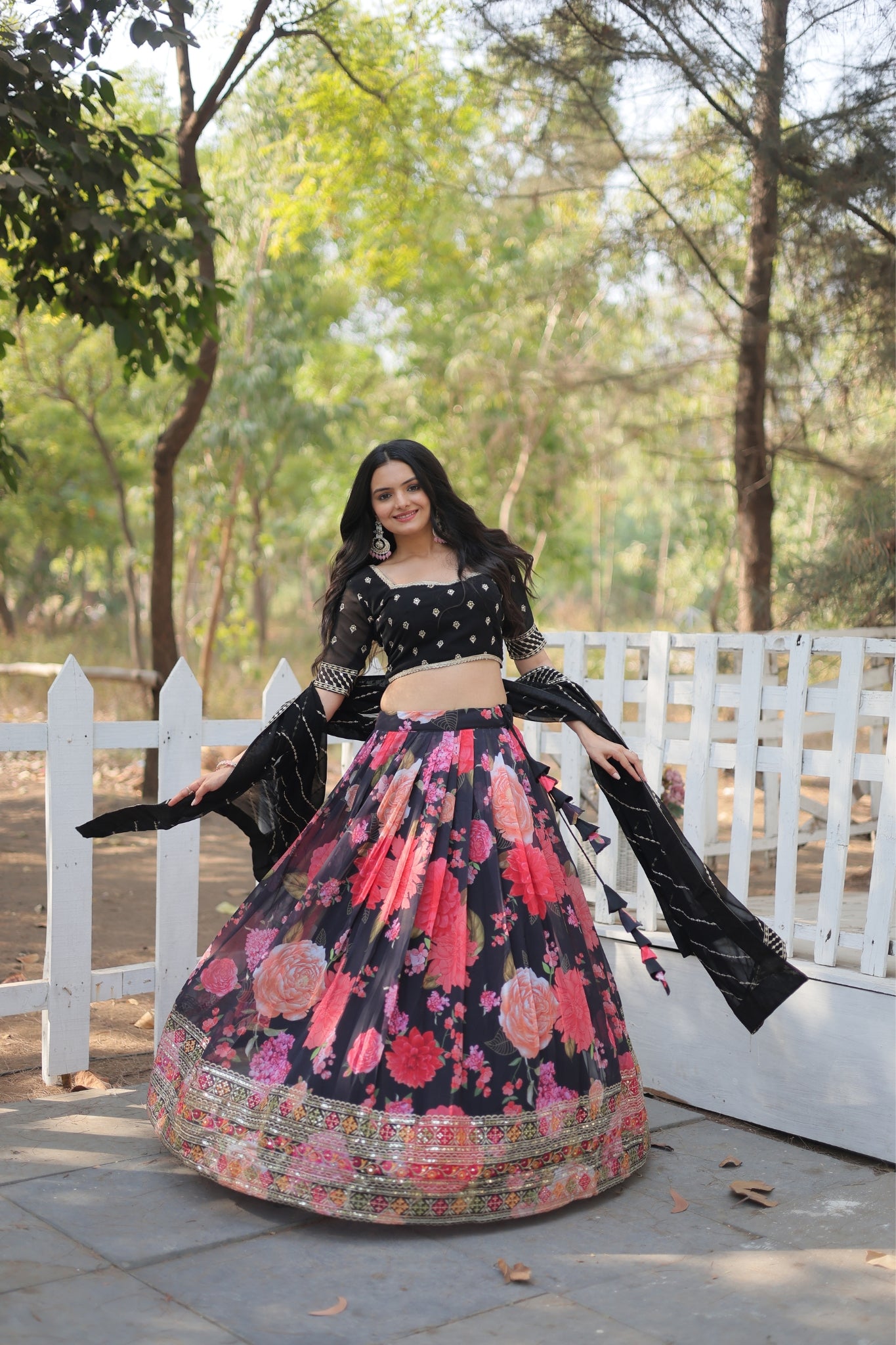 Wedding New Digital Printed Georgette Lehenga Choli