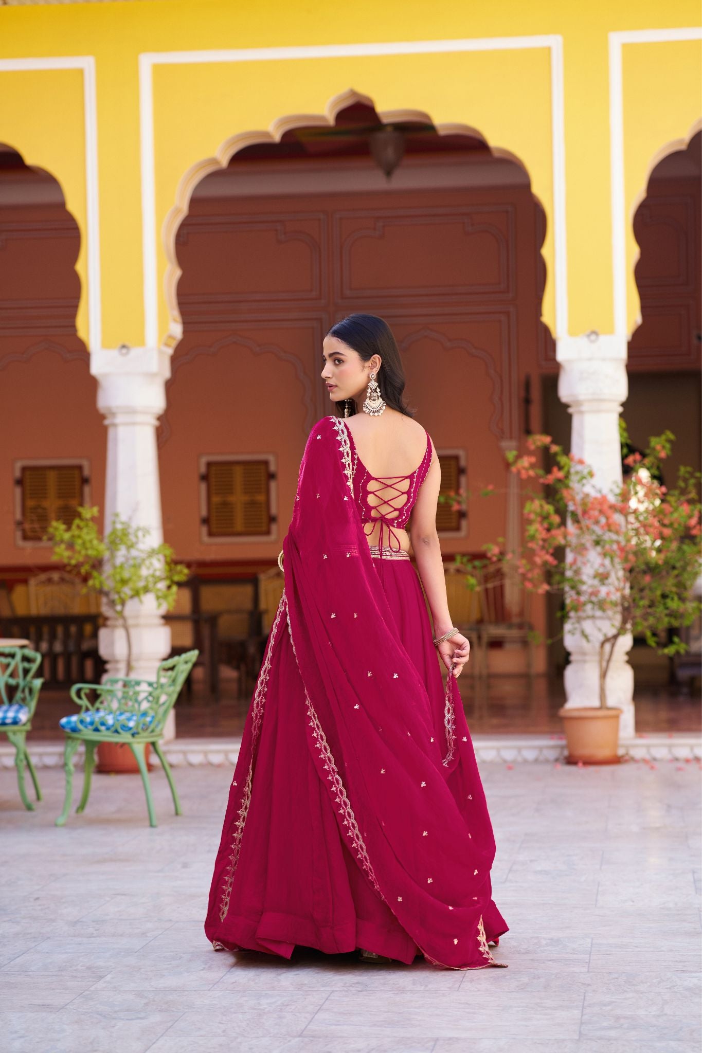 Premium Fendi Silk Lehenga Choli with Sequins & Thread Embroidery Work | Designer Festive & Wedding Wear for Women