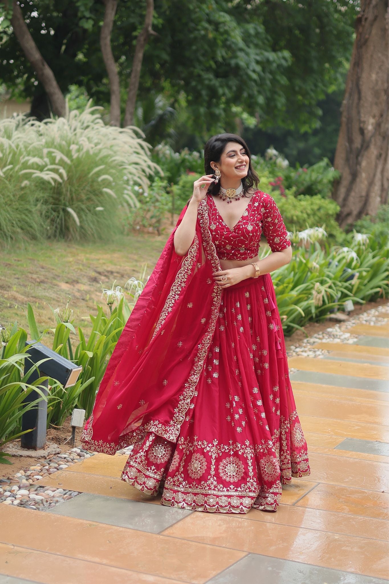 Pink Designer Sequins Embroidered Work Wedding Lehenga Choli