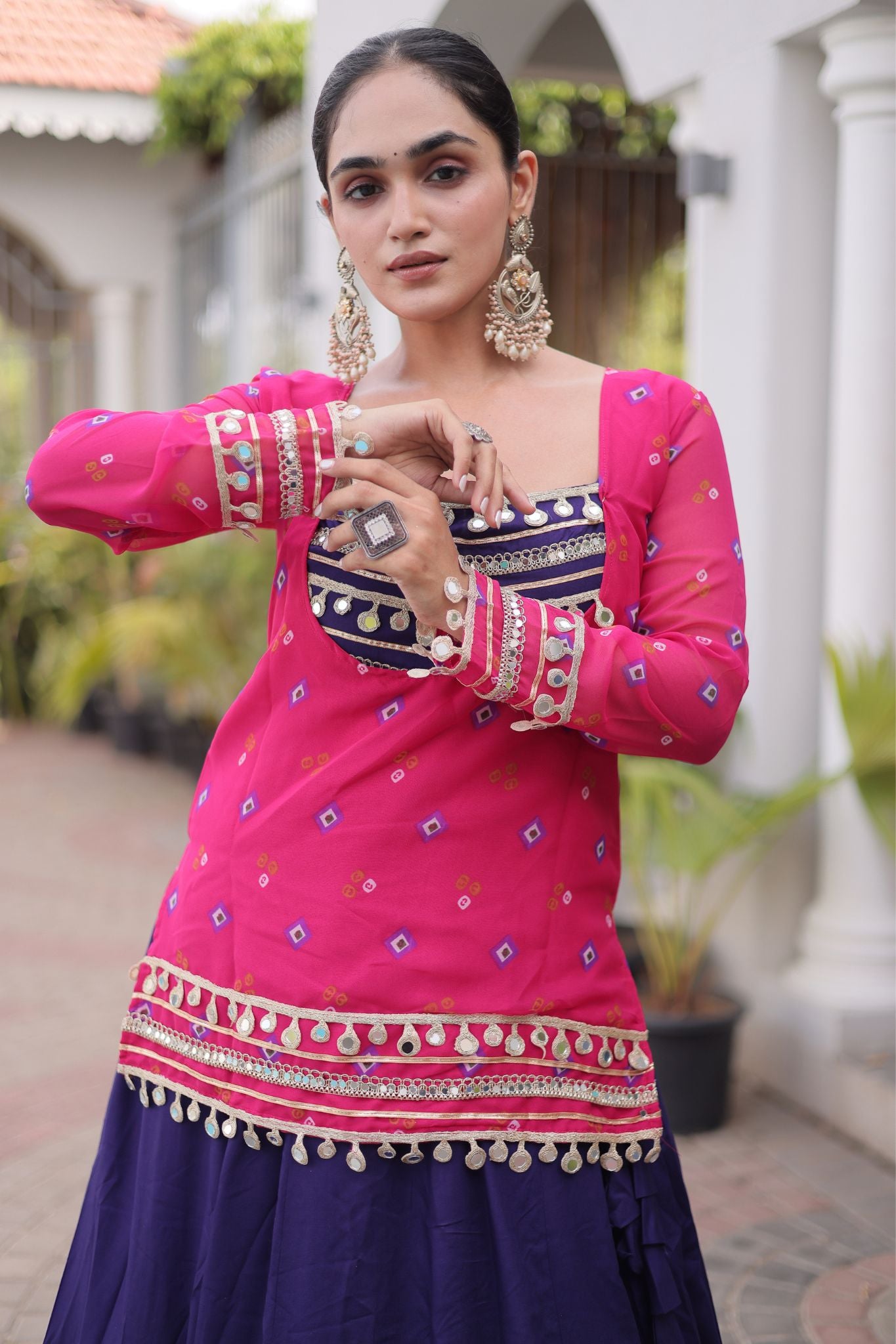 Raasrang Special Navratri Designer Lehenga Choli With Bandhani Printed Jacket For Women
