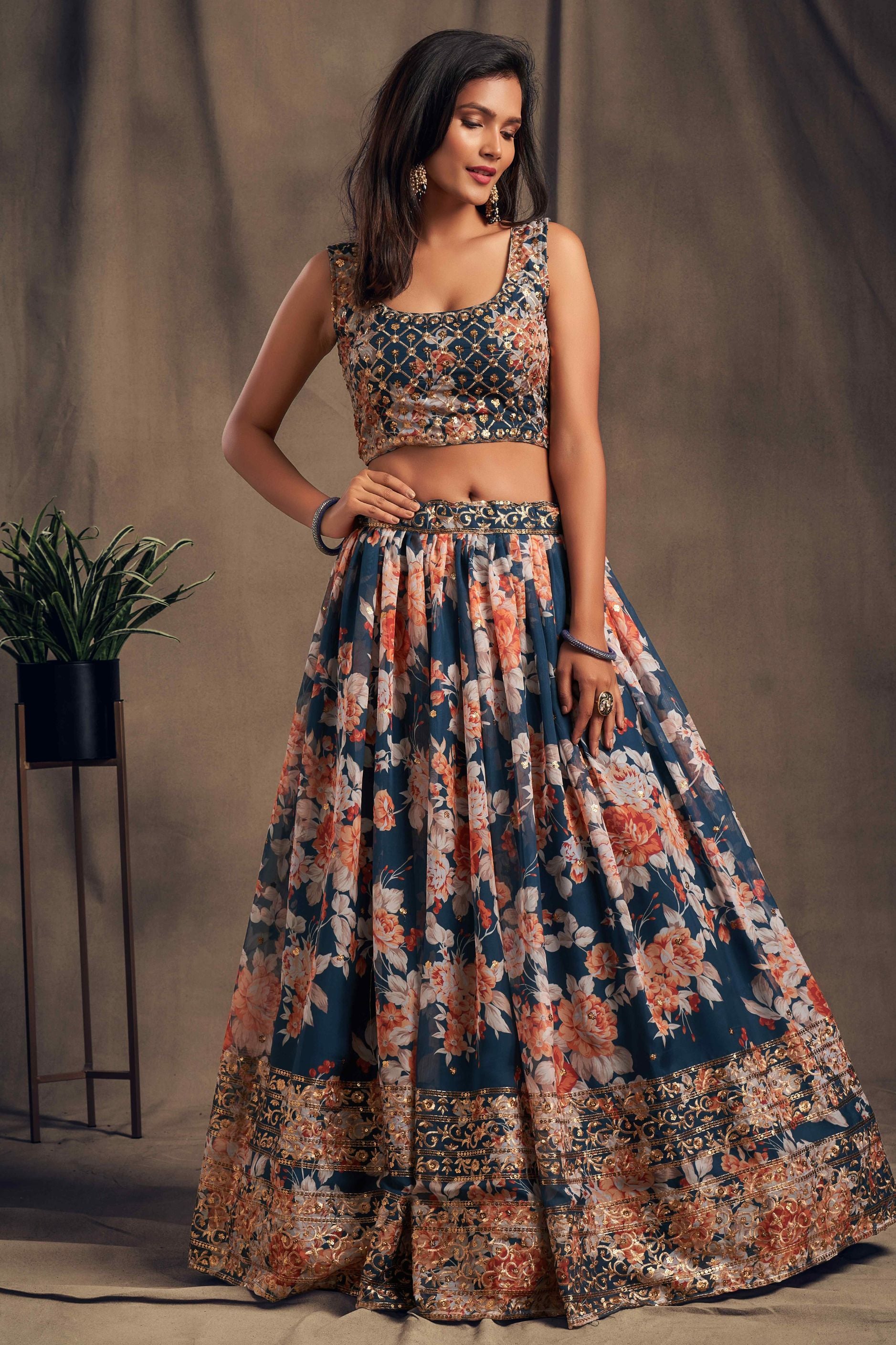 Gorgeous Sequence With Embroidery Floral Work Lehenga Choli