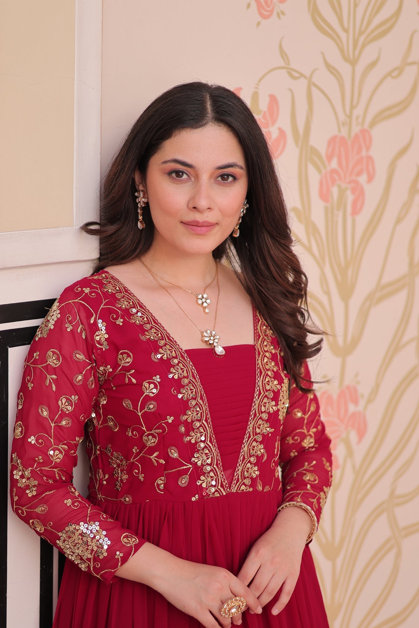 Sequins Zari Embroidered Work Wedding Designer Gown