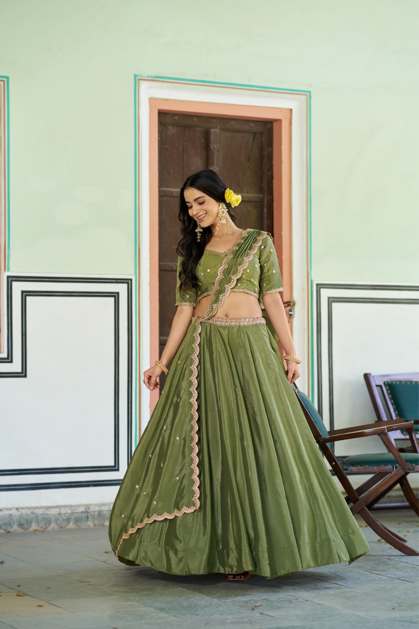 Designer Sequins And Thread Embroidery Lehenga Choli For Women