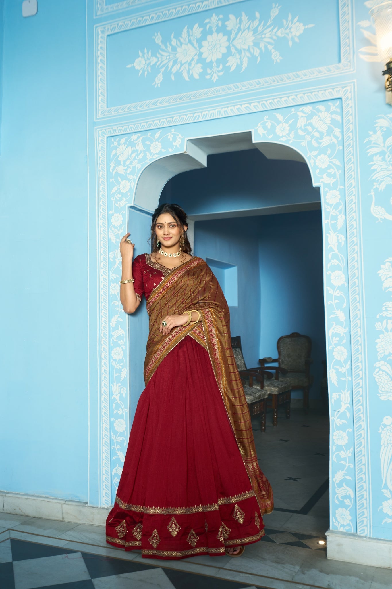 Premium Vichitra Silk Embroidered Wedding And Festive Designer Lehenga Choli For Women