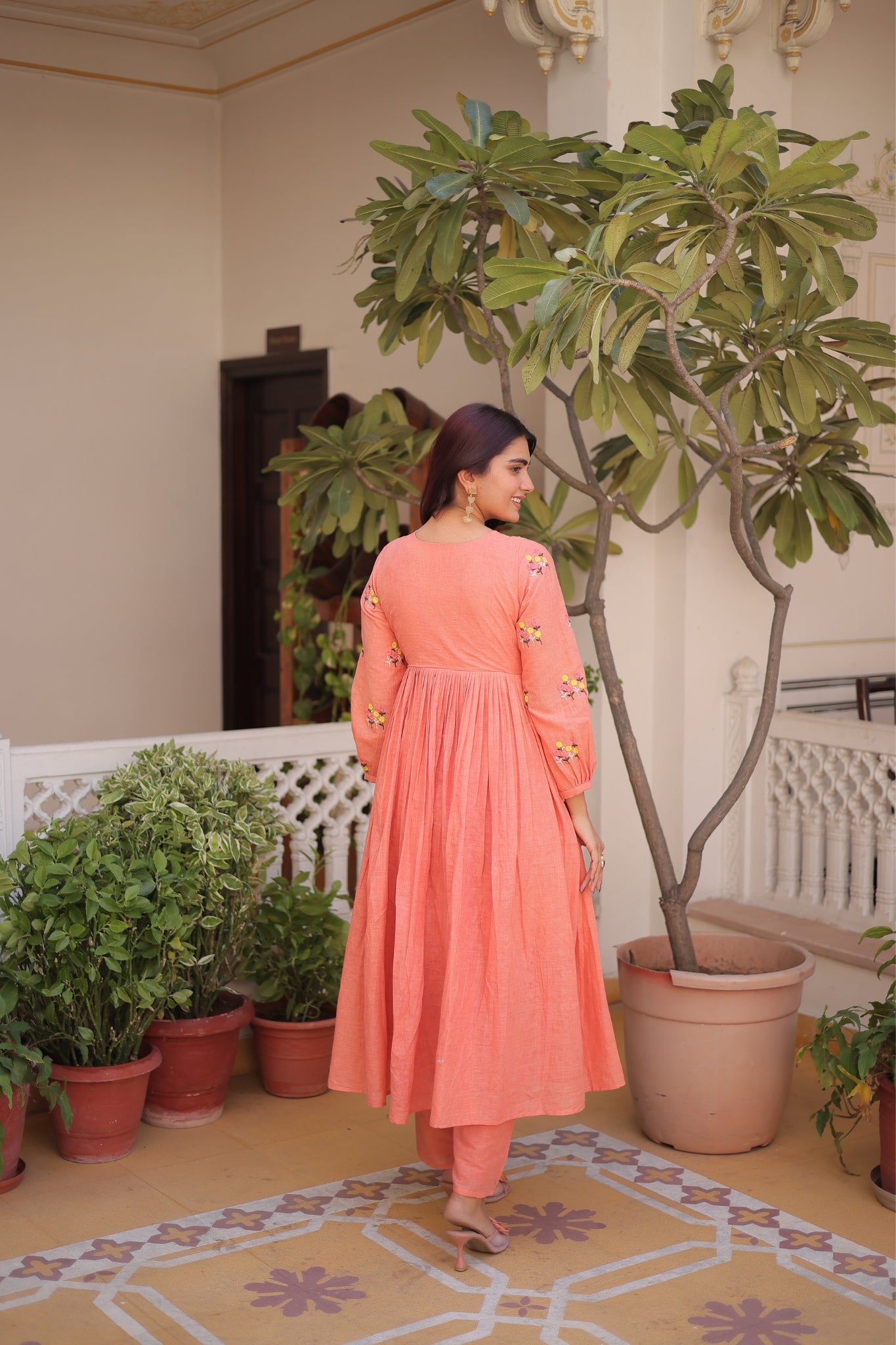 Premium Cotton Embroidered Kurti Pant Set For Women