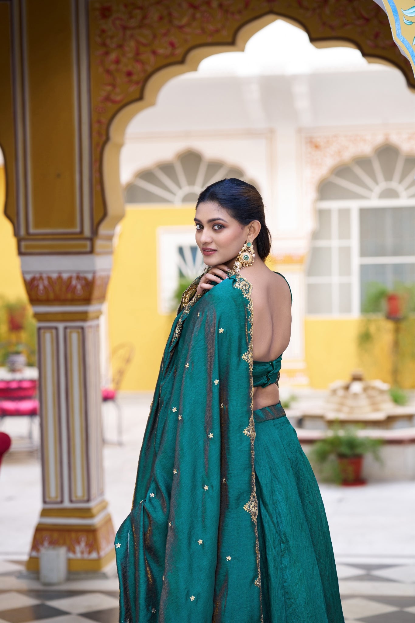 Designer Silk Lehenga Choli For Women With Sequins Thread Embroidery Dupatta