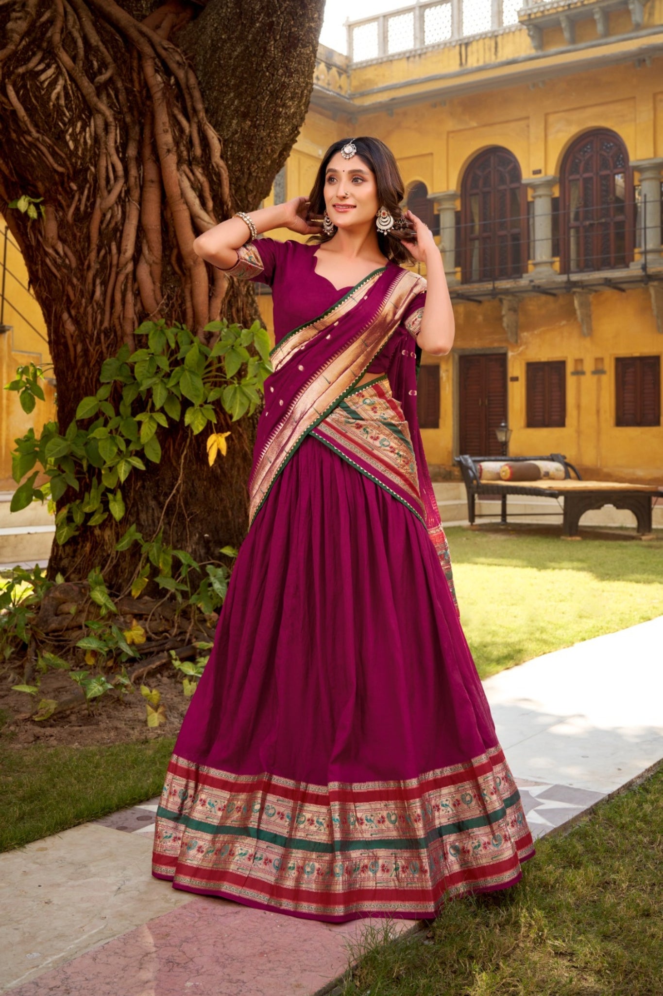 Ethereal Elegance Pure Chanderi Zari Woven Luxury Lehenga Set