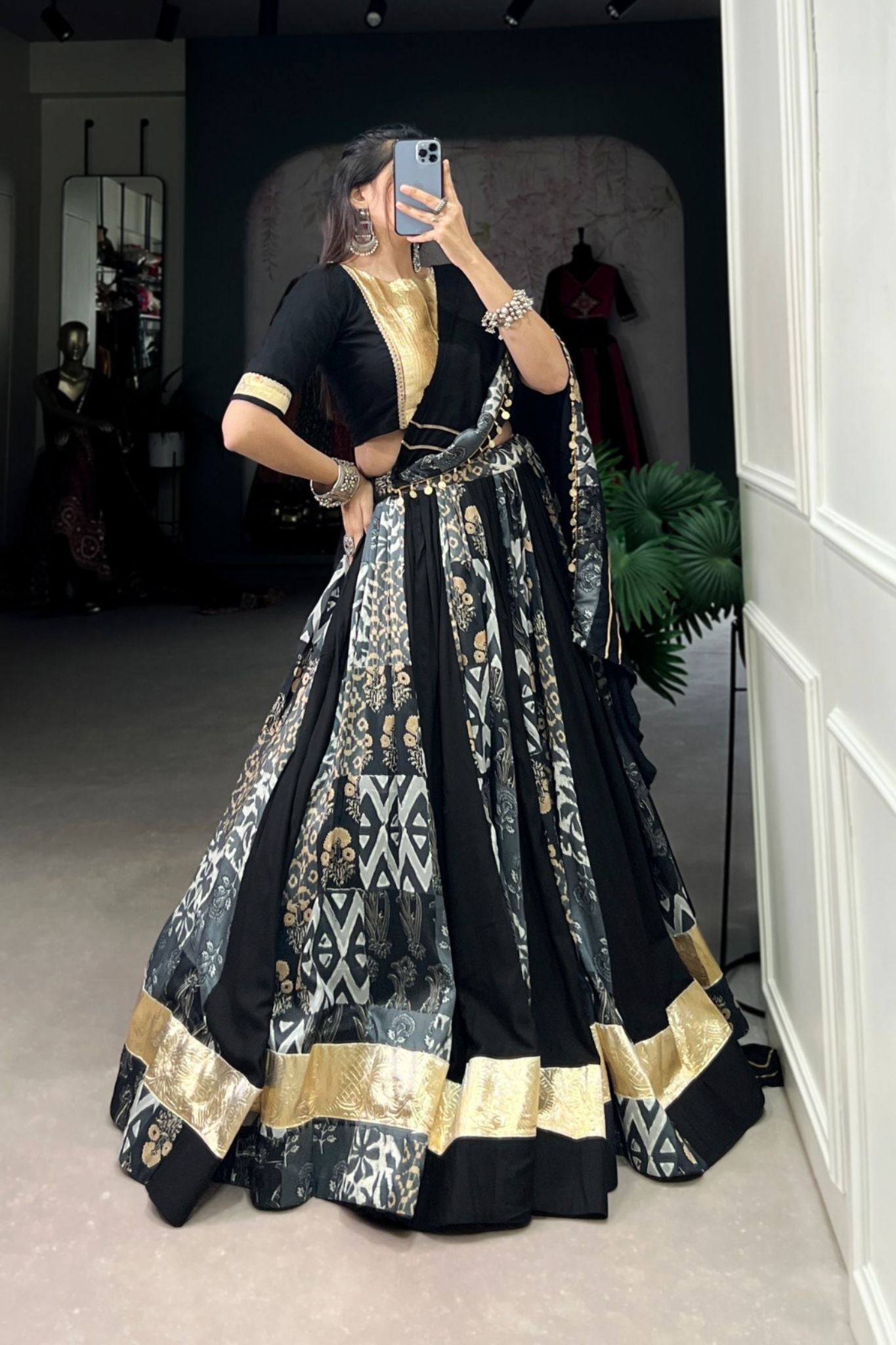 Printed With Embossed Design Lehenga Choli