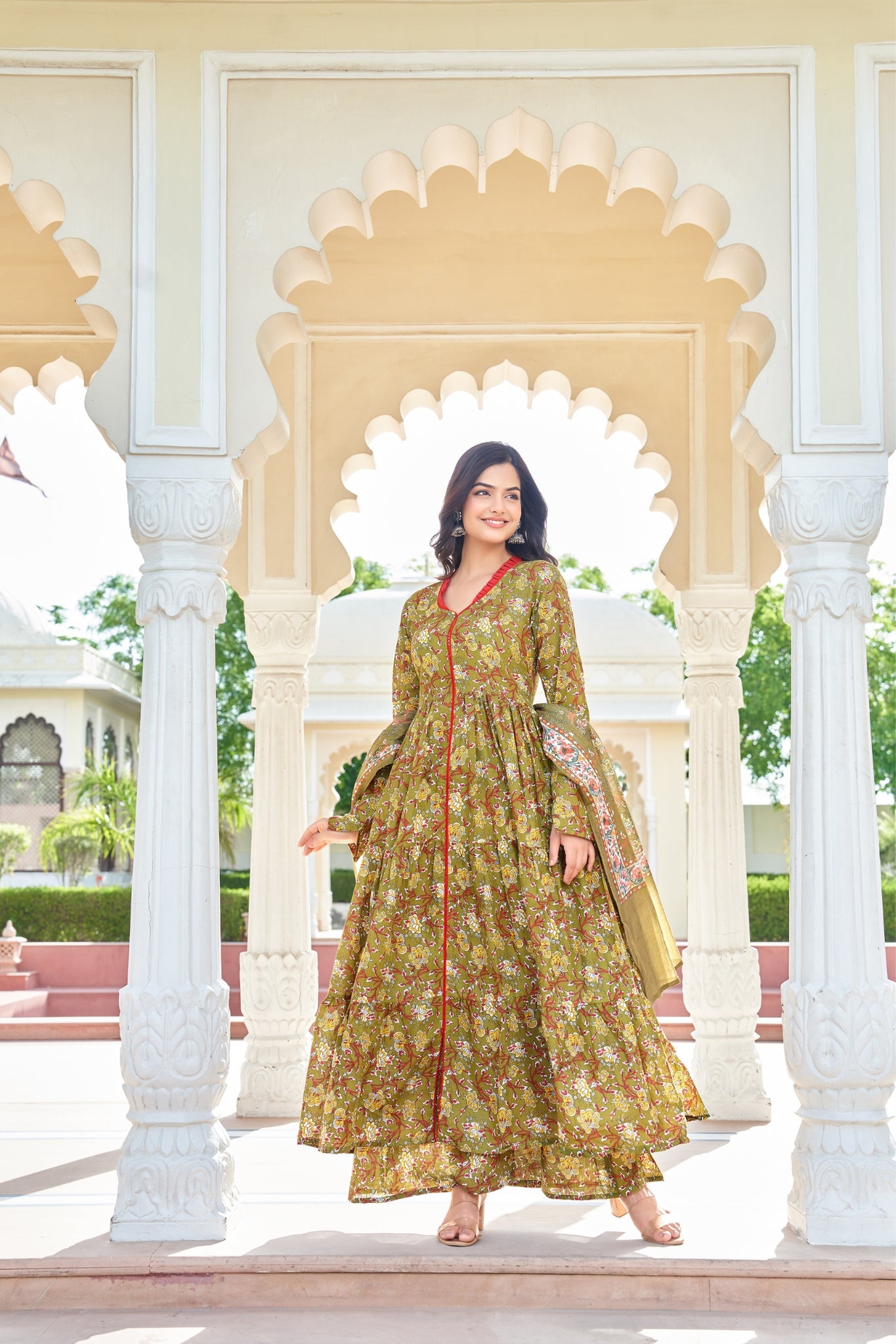 Pure Cotton Printed Designer Kurta, Palazzo With Dupatta Set