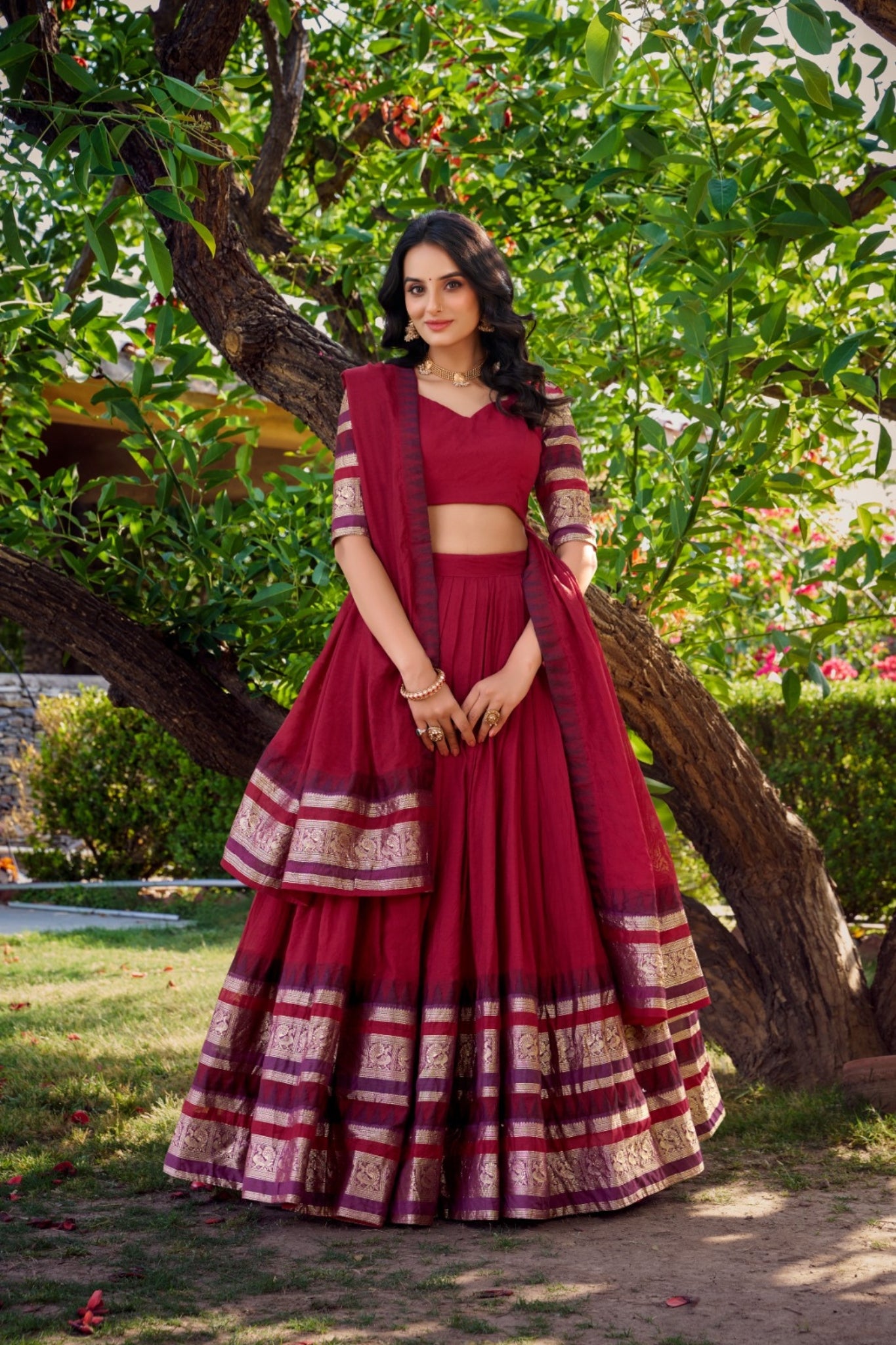 Designer Pure Chanderi Lehenga Set for Women