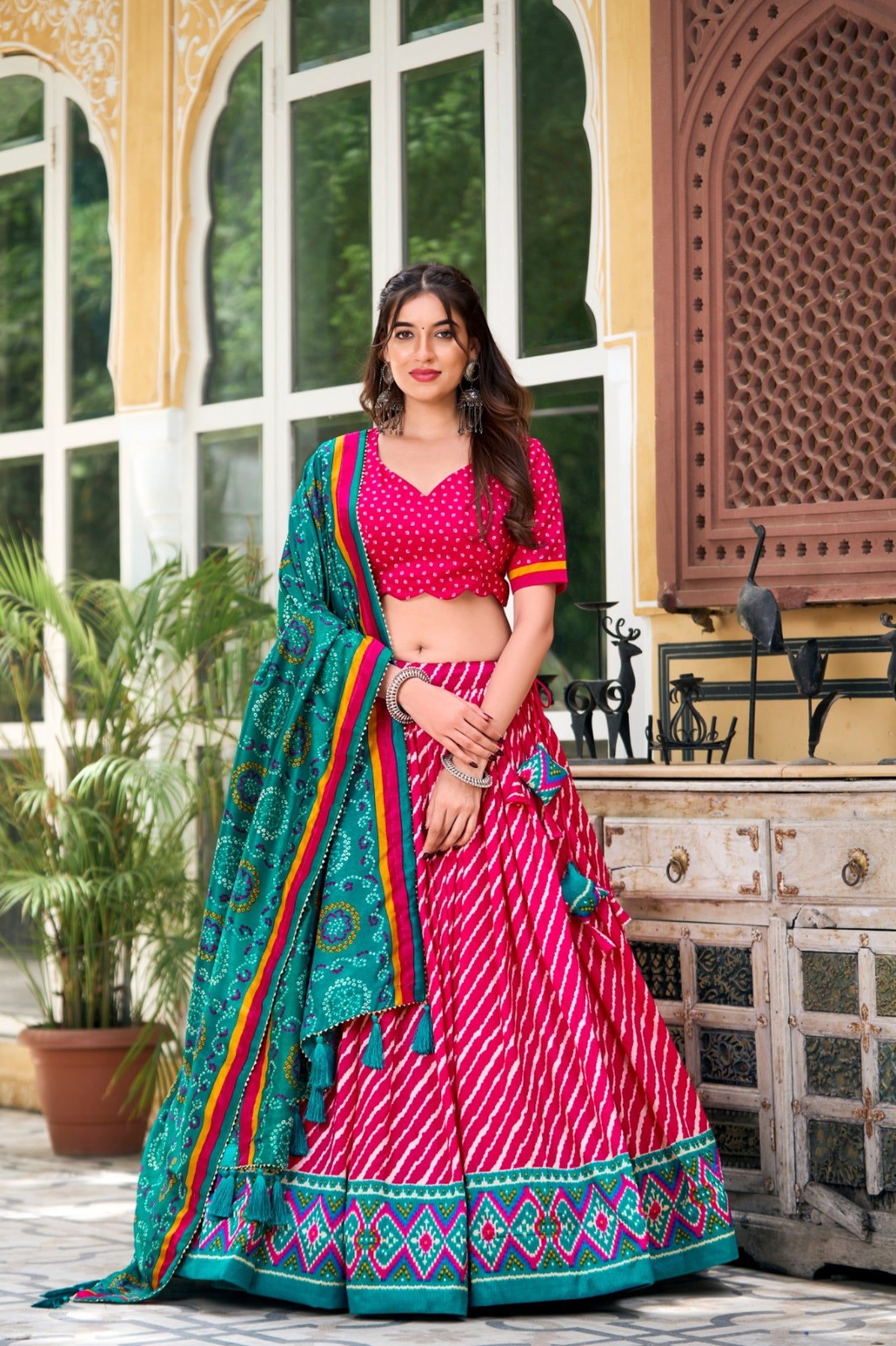 Patola Print Leheriya Designer Lehenga Choli