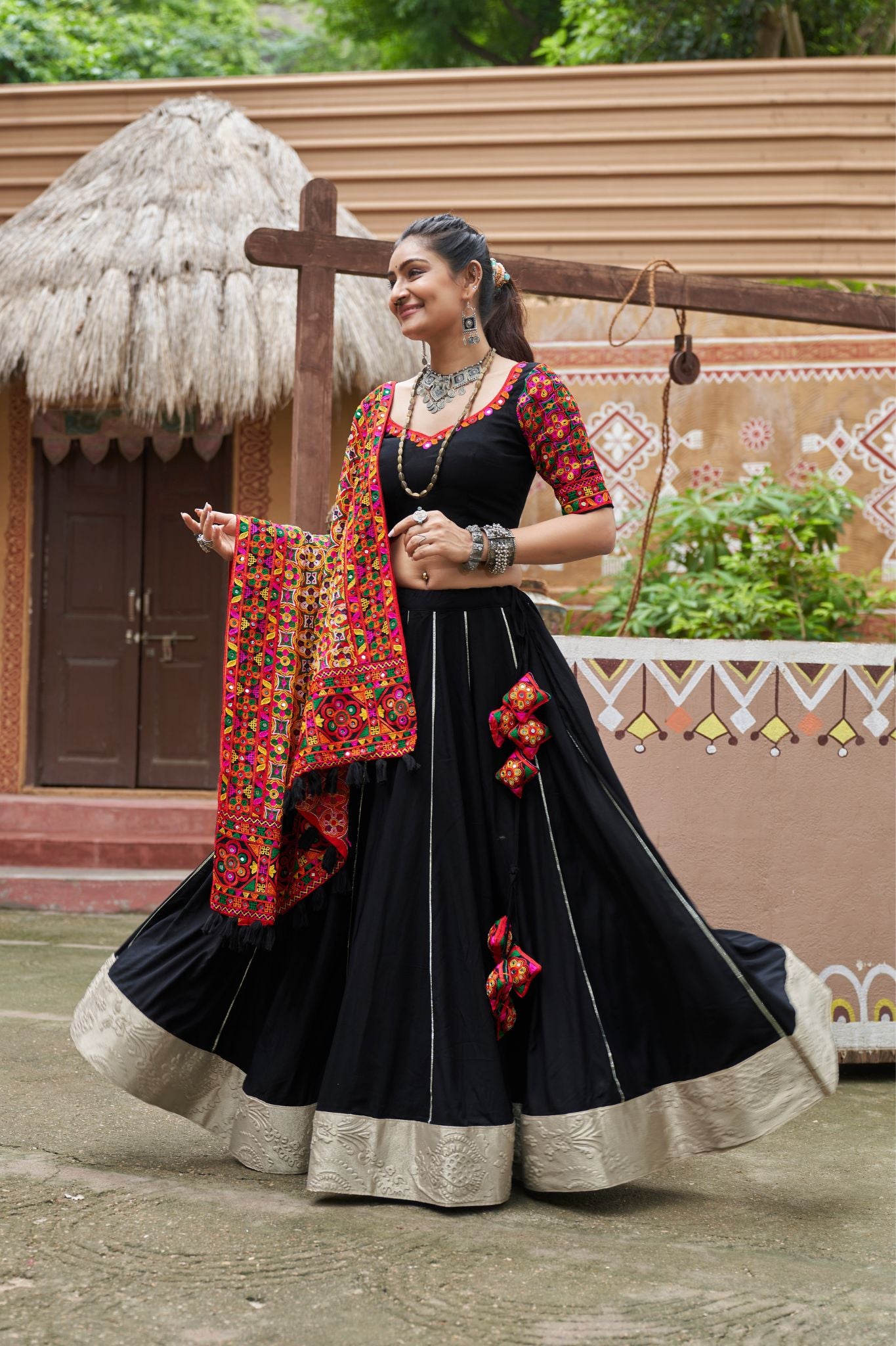 Black Stylish Navratri Lehenga Choli