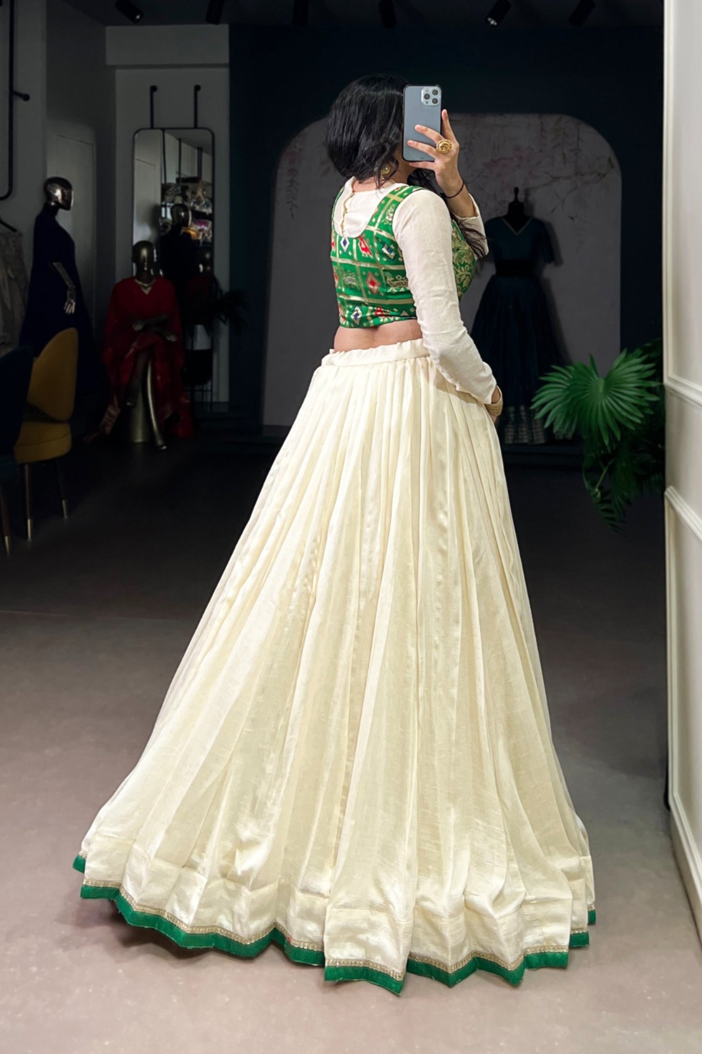 Designer Vichitra Silk Co-ord Lehenga Set With Jacquard Zari Weaving Koti