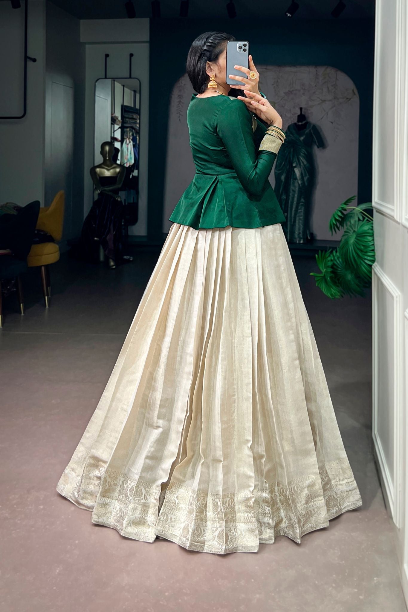 Premium South Indian Style Kanchipuram Lehenga Choli For Women