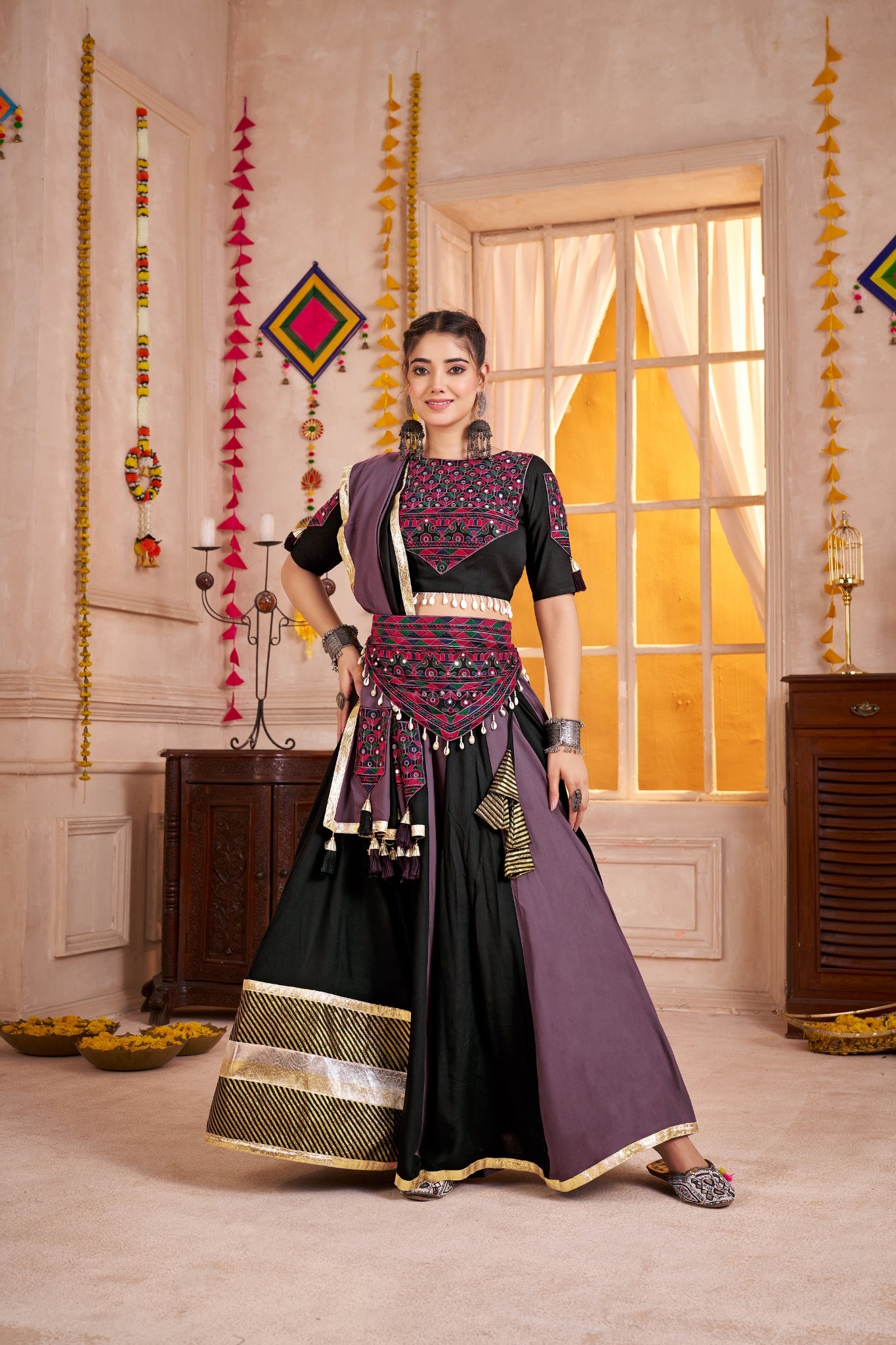 Multi Color Stunning Navratri Lehenga Choli Set