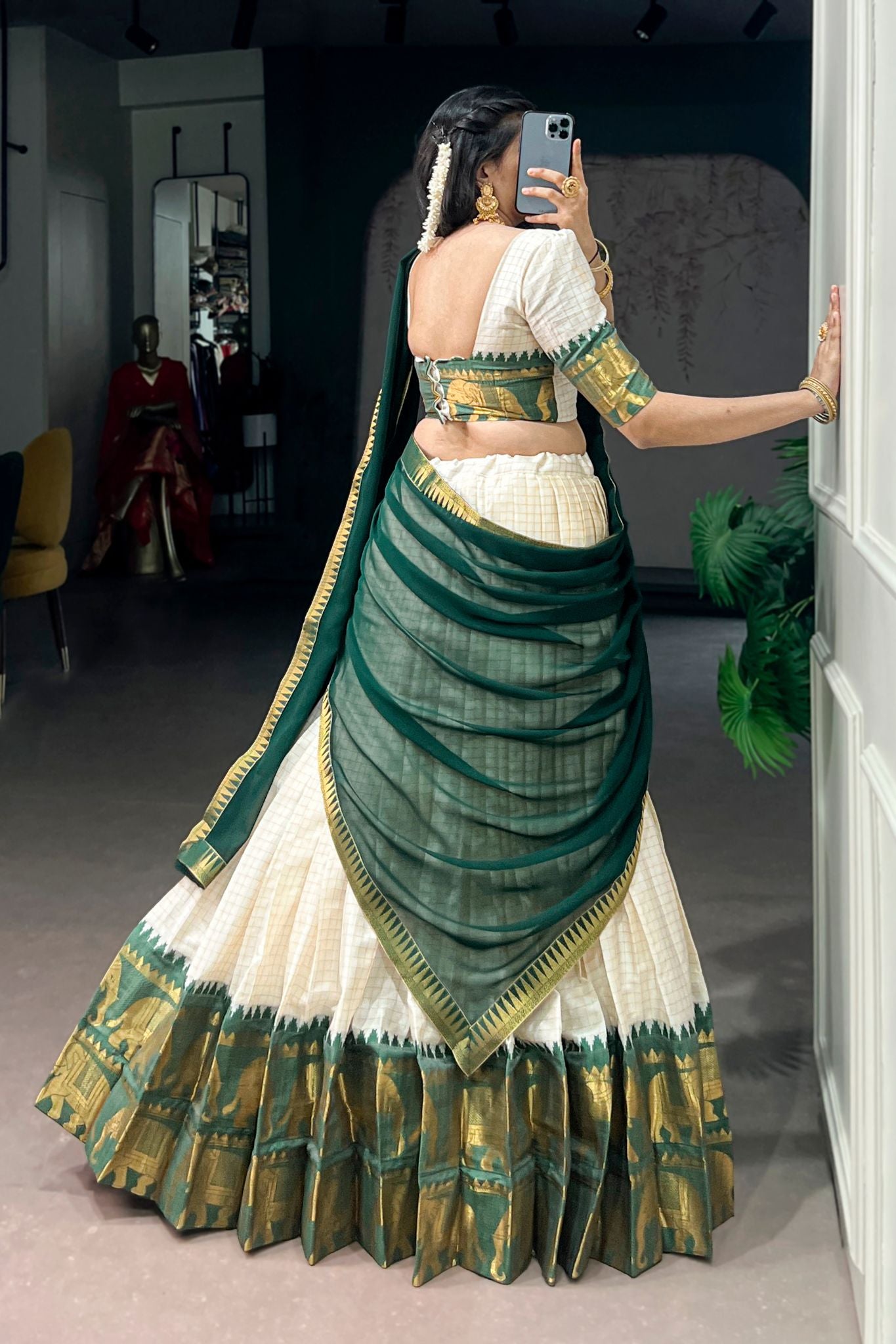 Kalyani Cotton Lehenga Choli Paired With Flowing Georgette Dupatta